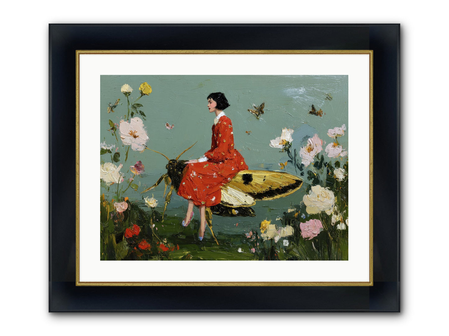 Moonlit Tapestry Framed Print - Wide Black w/Gold 24x18