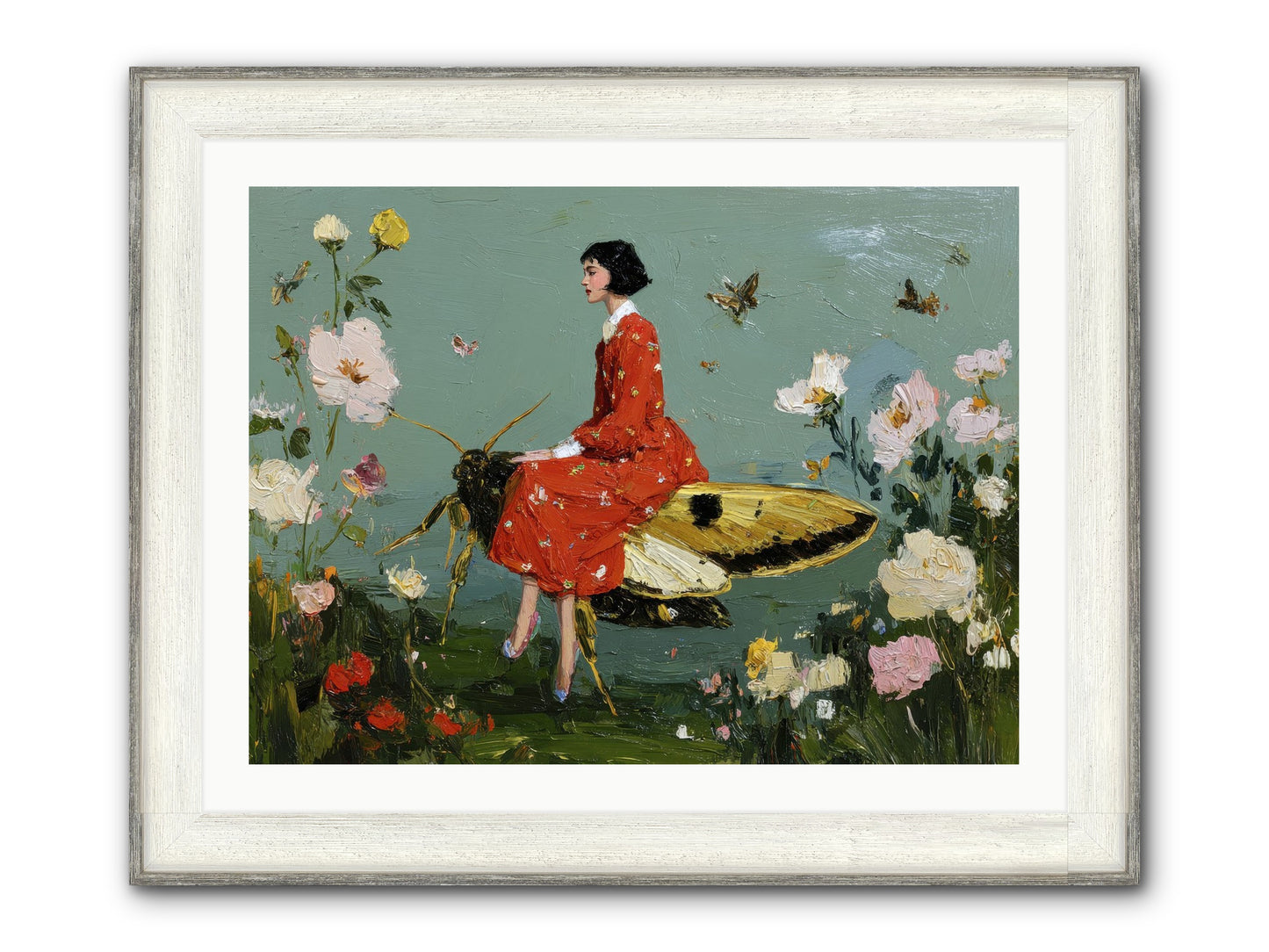Moonlit Tapestry Framed Print - Driftwood White 32x24