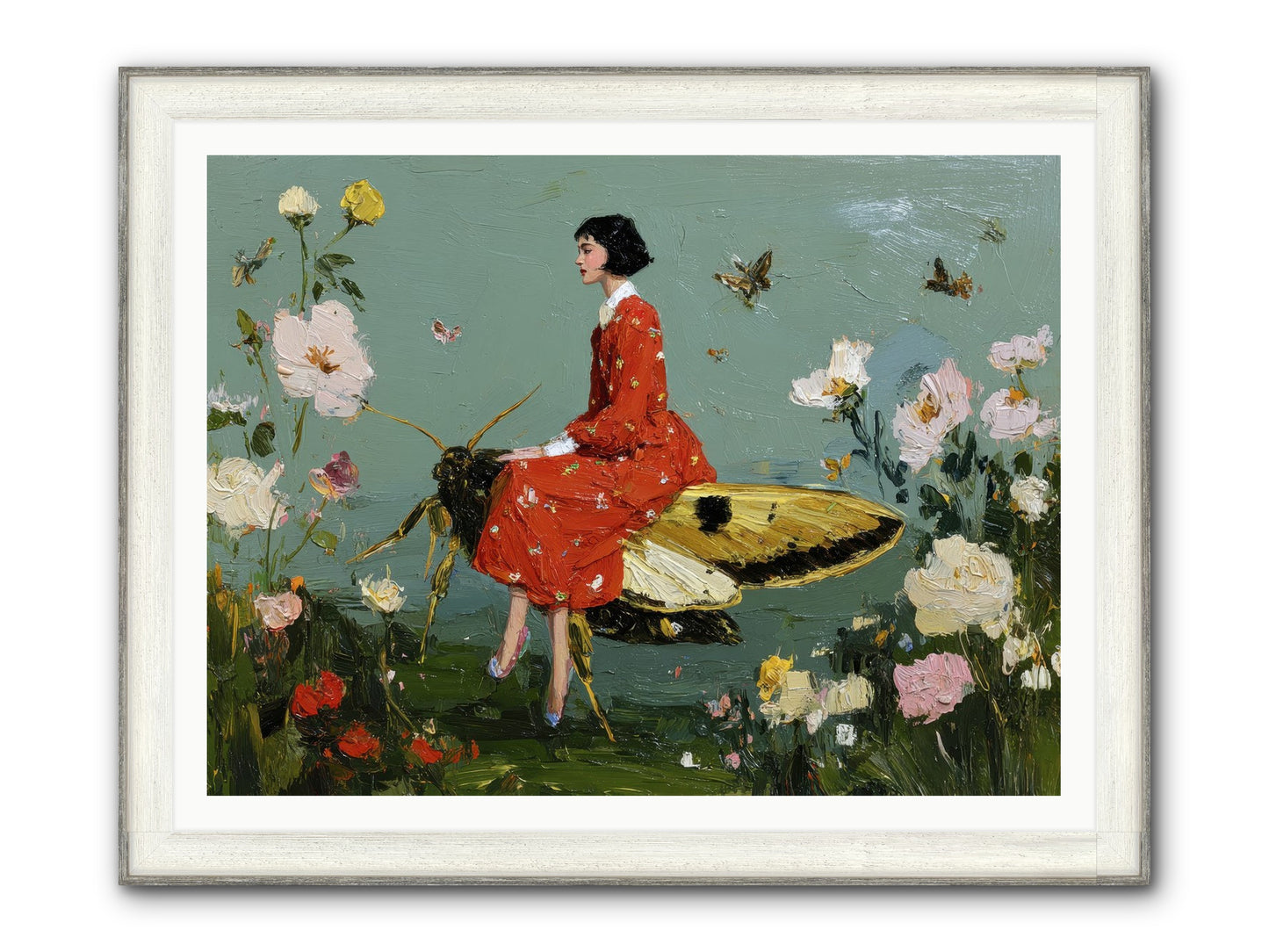 Moonlit Tapestry Framed Print - Driftwood White 48x36