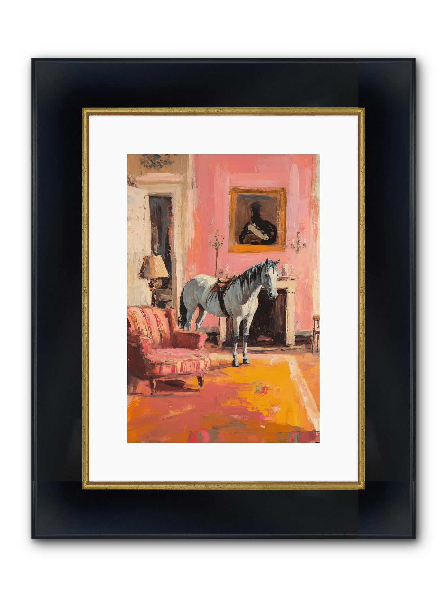 Moonstone Salon Framed Print - Wide Black w/Gold 10x15
