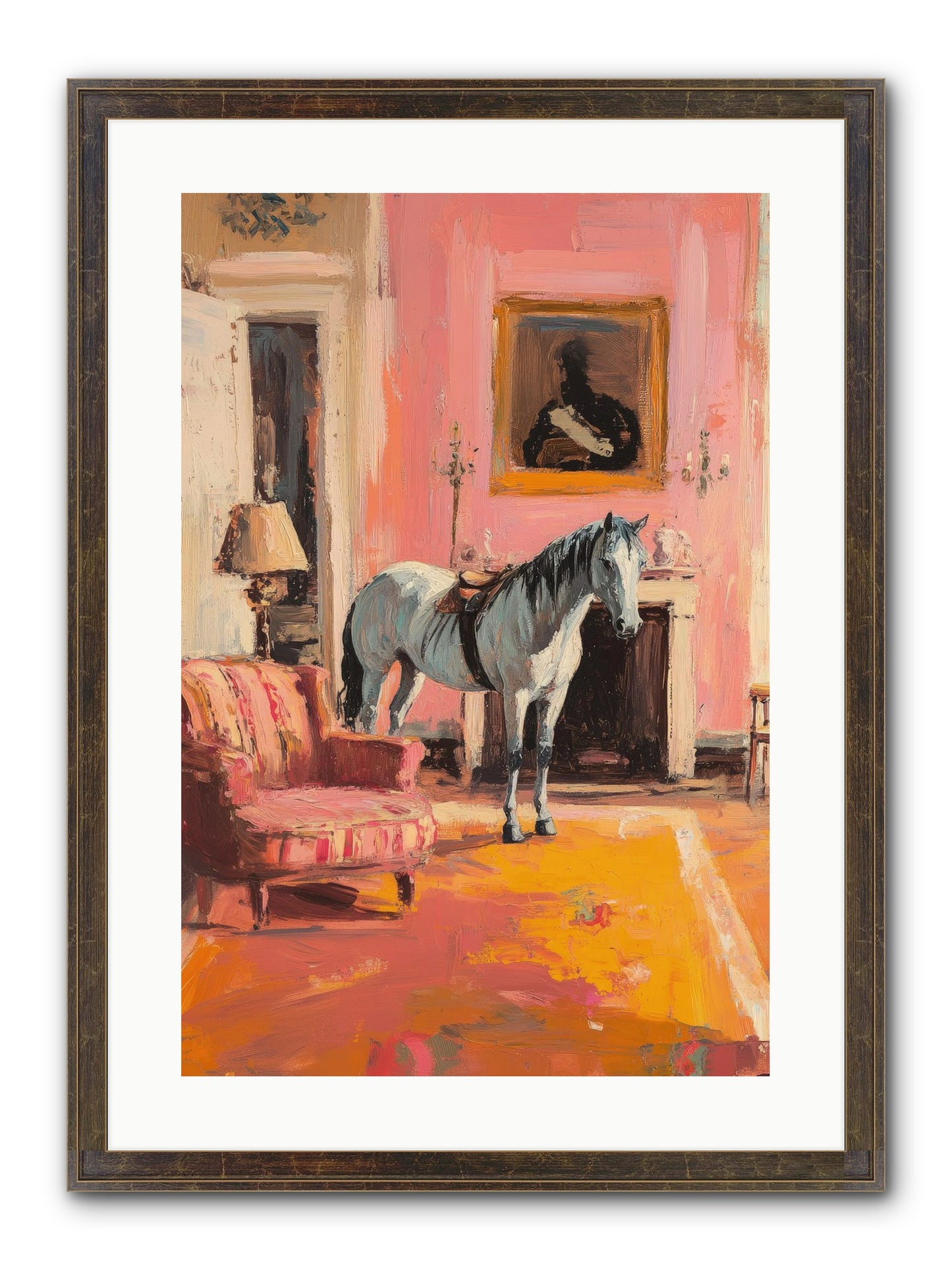 Moonstone Salon Framed Print - Slimwoods Black/Gold 16x24