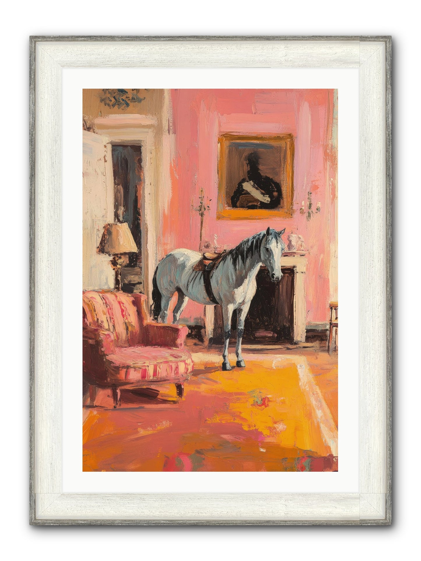 Moonstone Salon Framed Print - Driftwood White 24x36