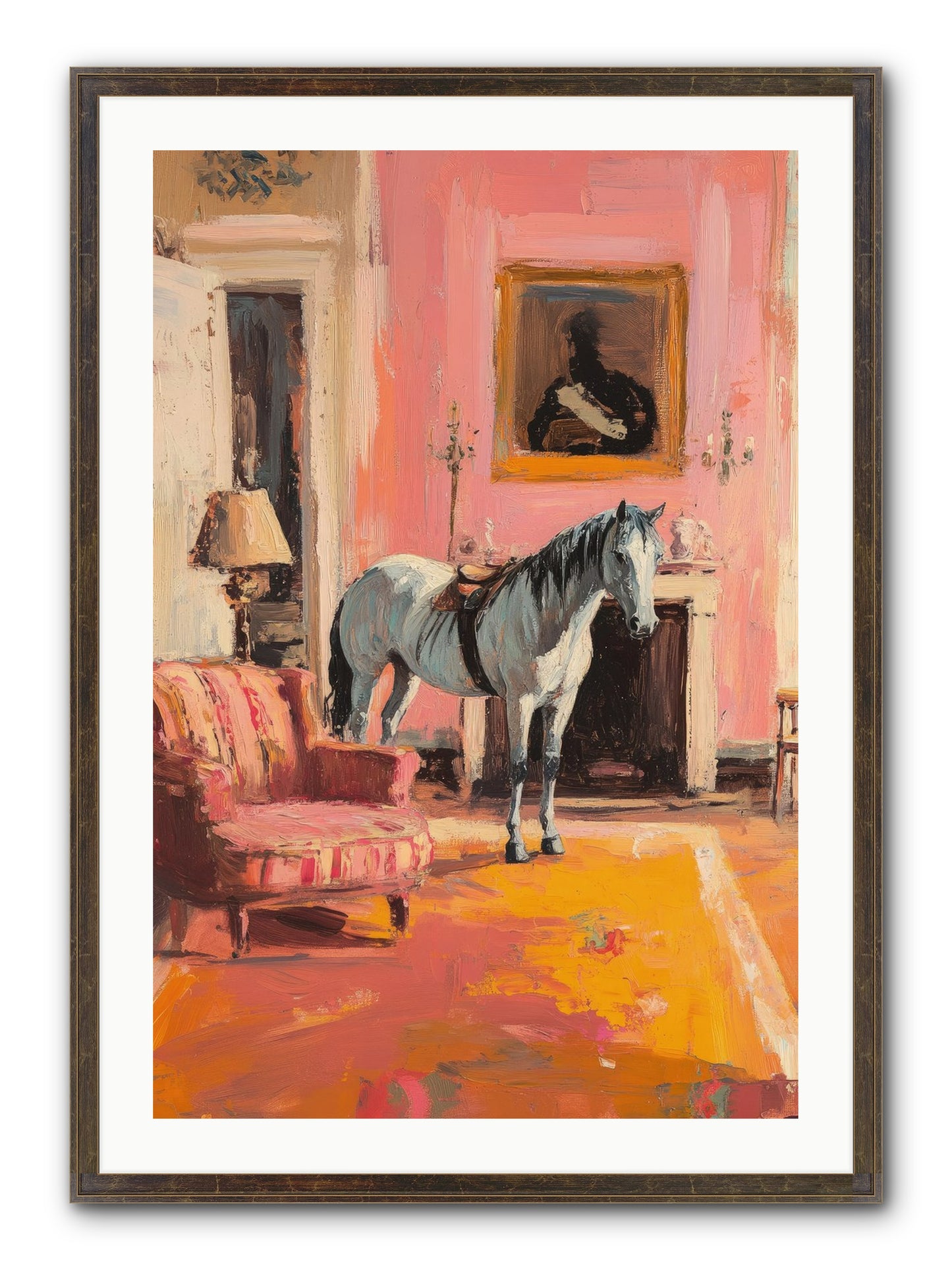 Moonstone Salon Framed Print - Slimwoods Black/Gold 24x36