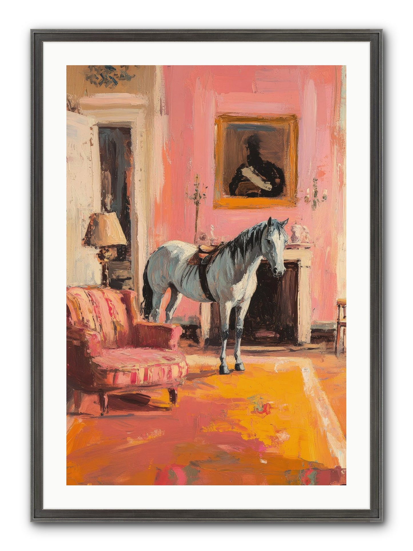 Moonstone Salon Framed Print - Slimwoods Black/Silver 24x36