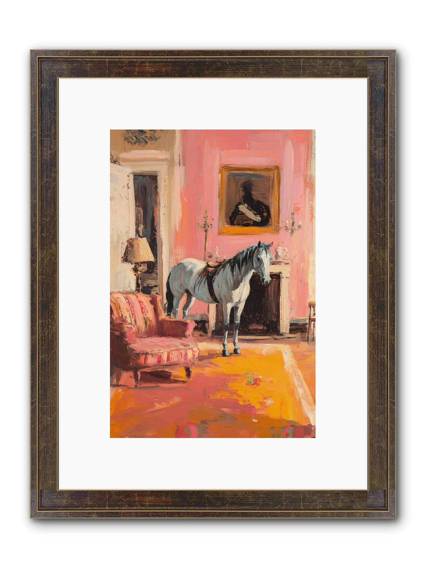 Moonstone Salon Framed Print - Slimwoods Black/Gold 8x12