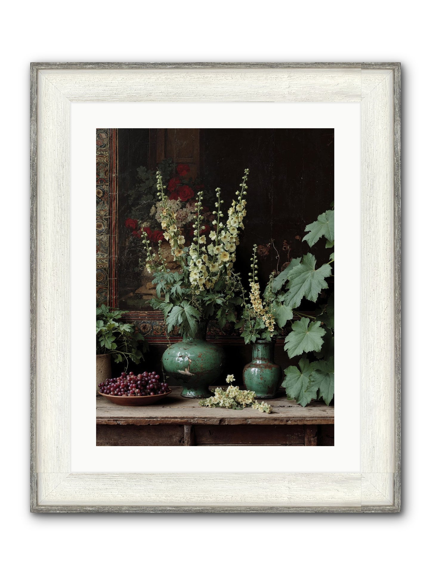Morning Garden Opium Framed Print - Driftwood White 18x24