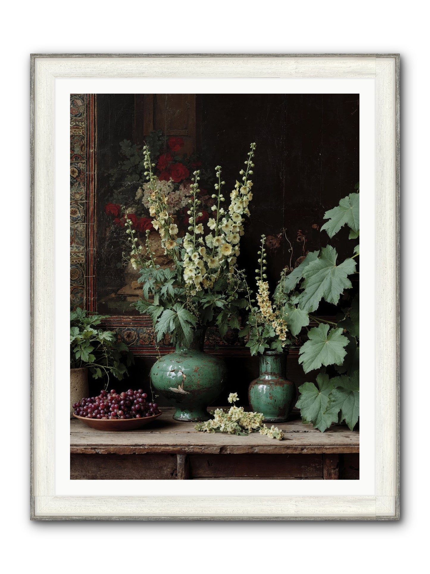 Morning Garden Opium Framed Print - Driftwood White 36x48