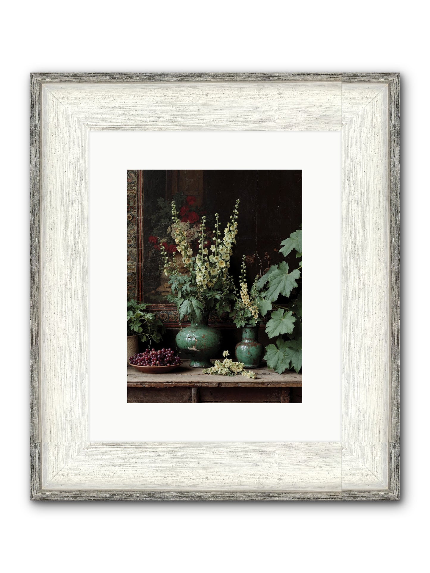 Morning Garden Opium Framed Print - Driftwood White 9x12