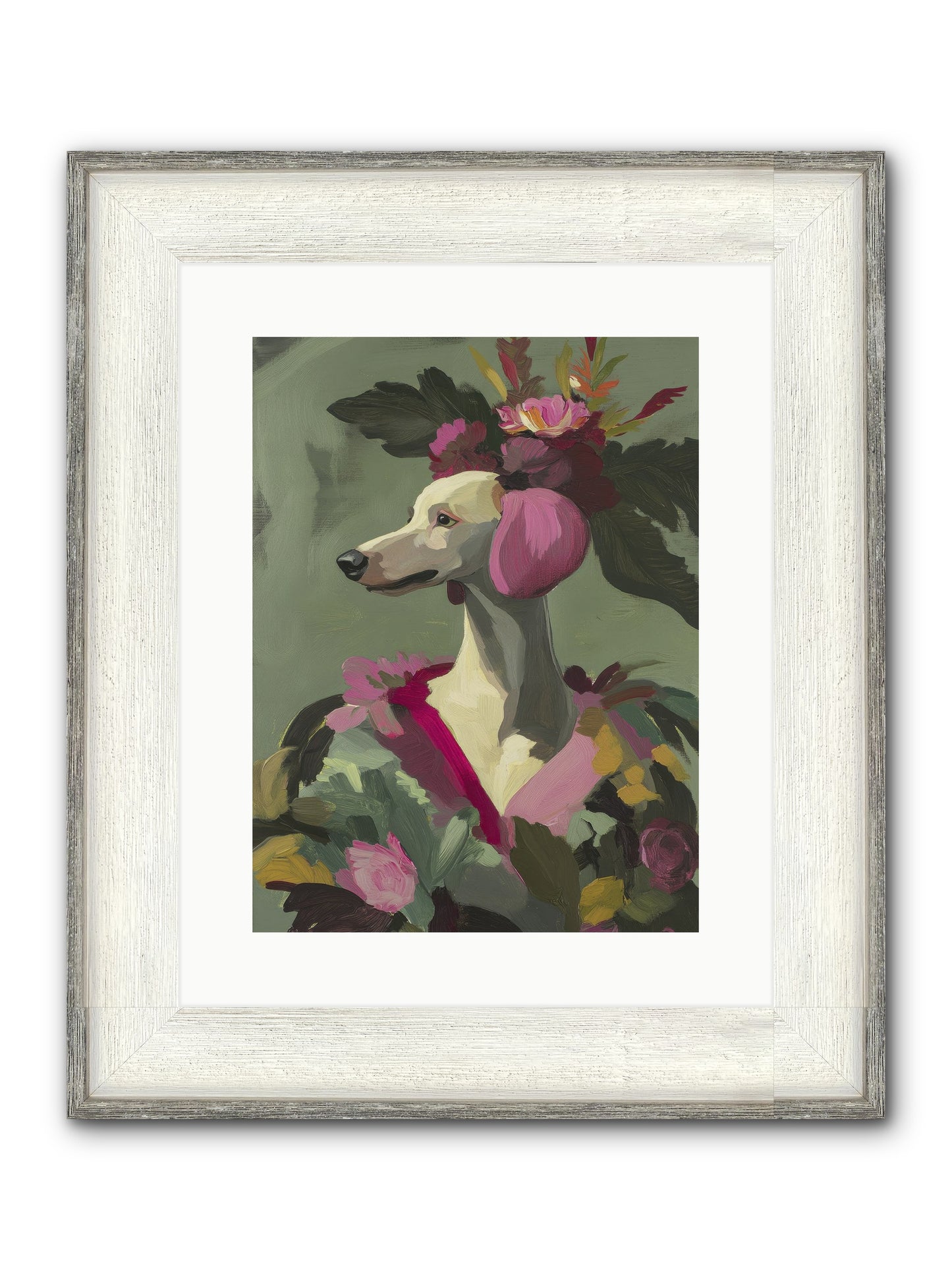 Morning Glory Framed Print - Driftwood White 12x16