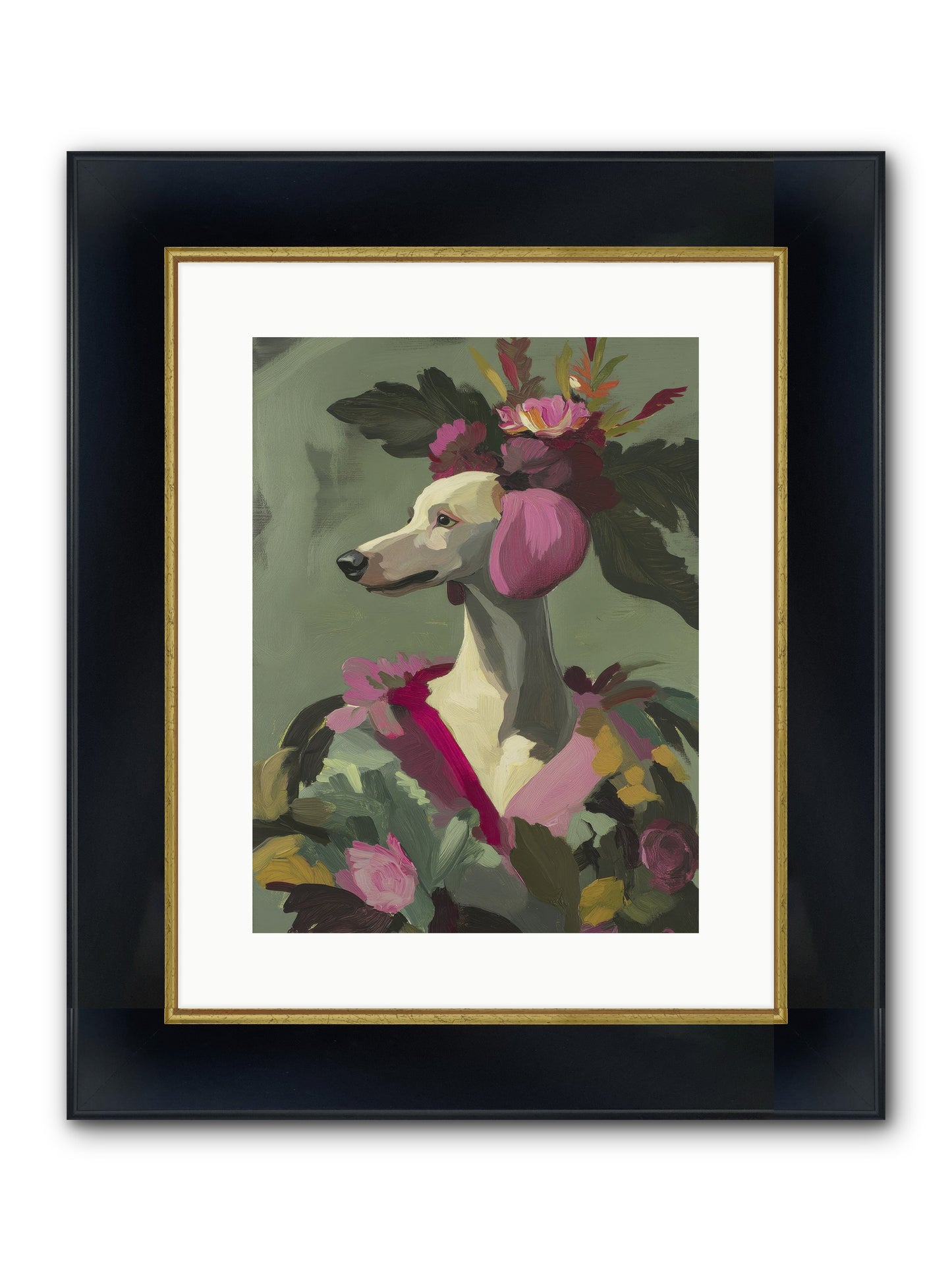 Morning Glory Framed Print - Wide Black w/Gold 12x16