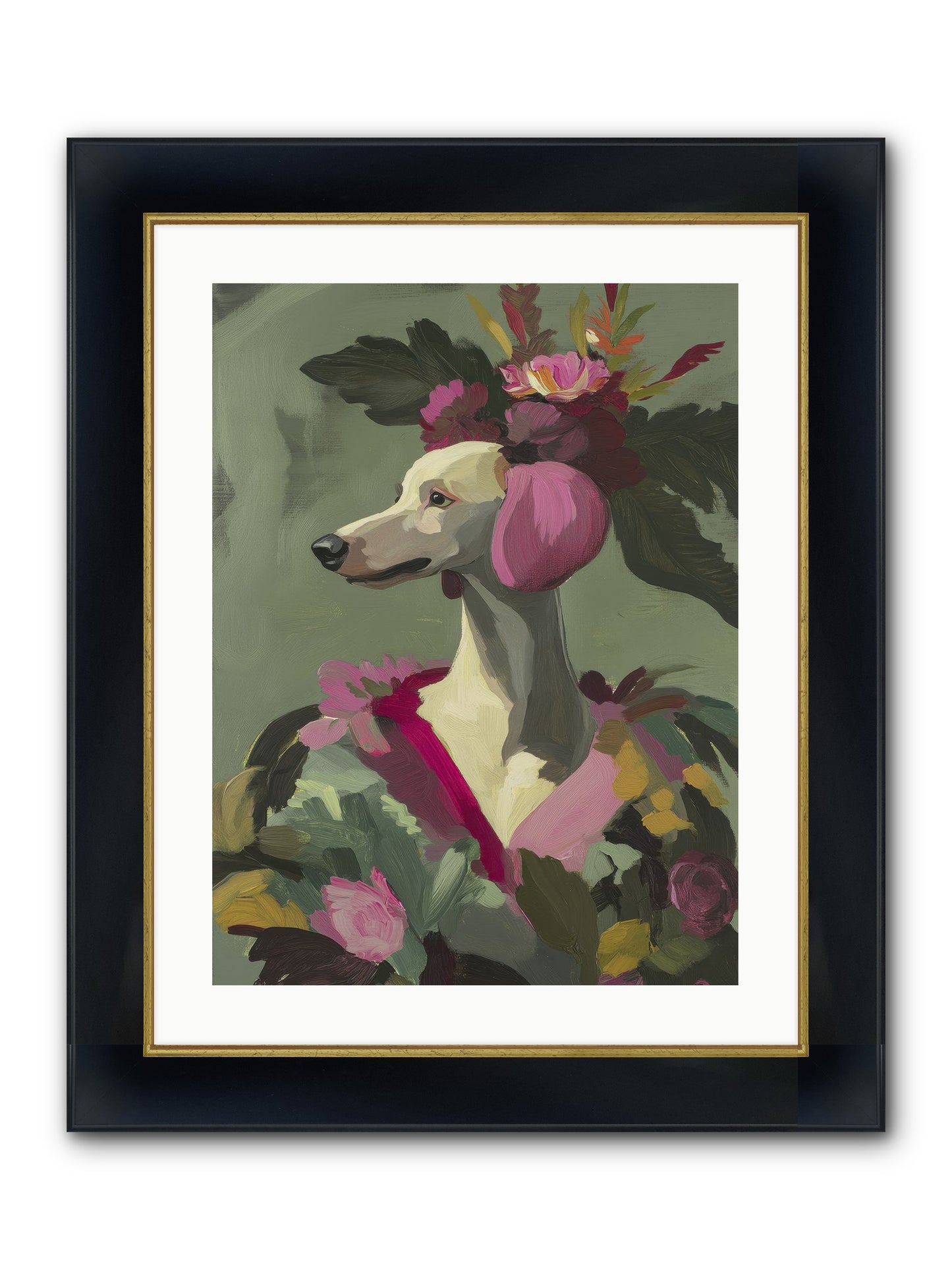 Morning Glory Framed Print - Wide Black w/Gold 18x24