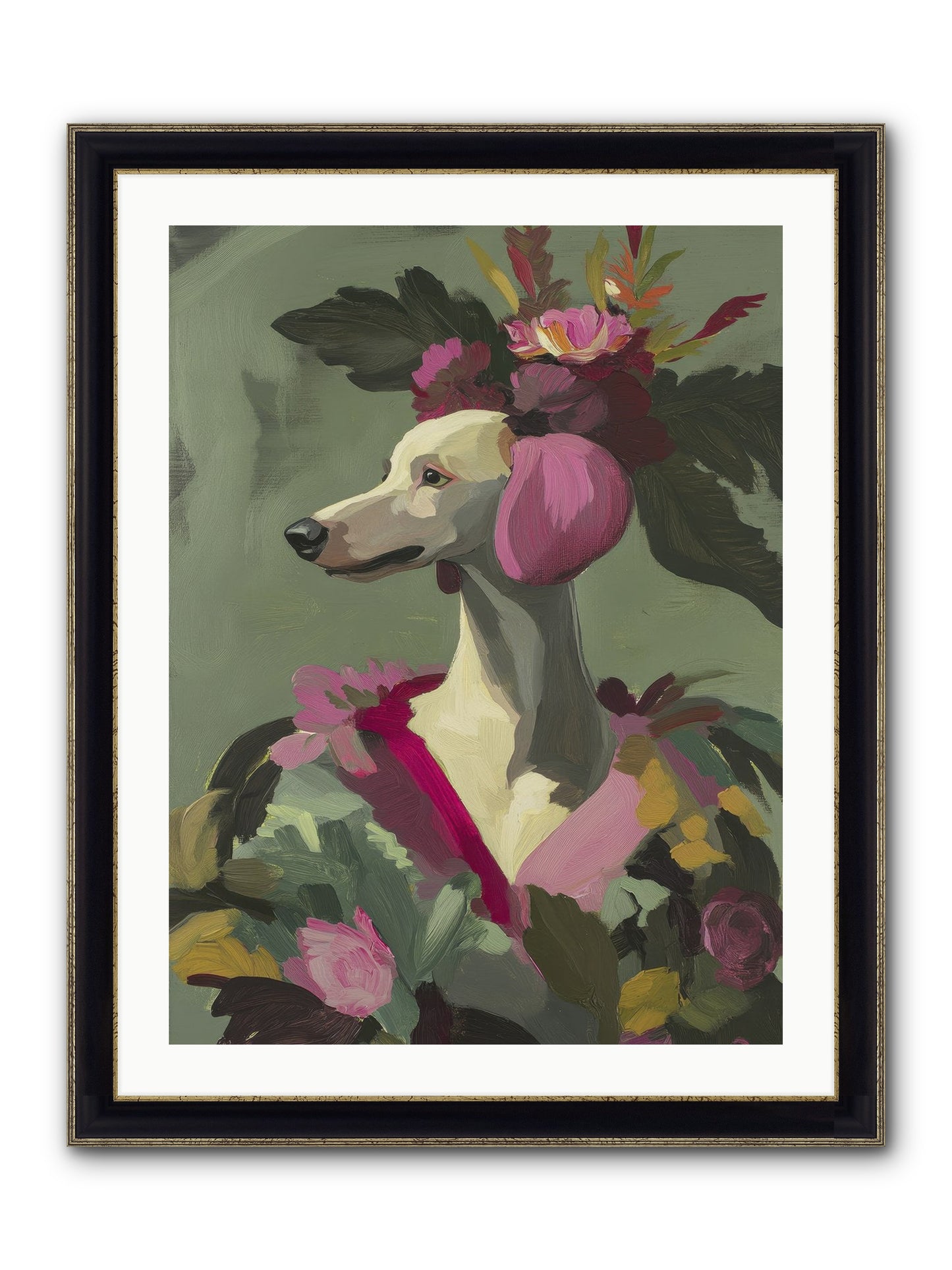 Morning Glory Framed Print - Black & Gold 24x32
