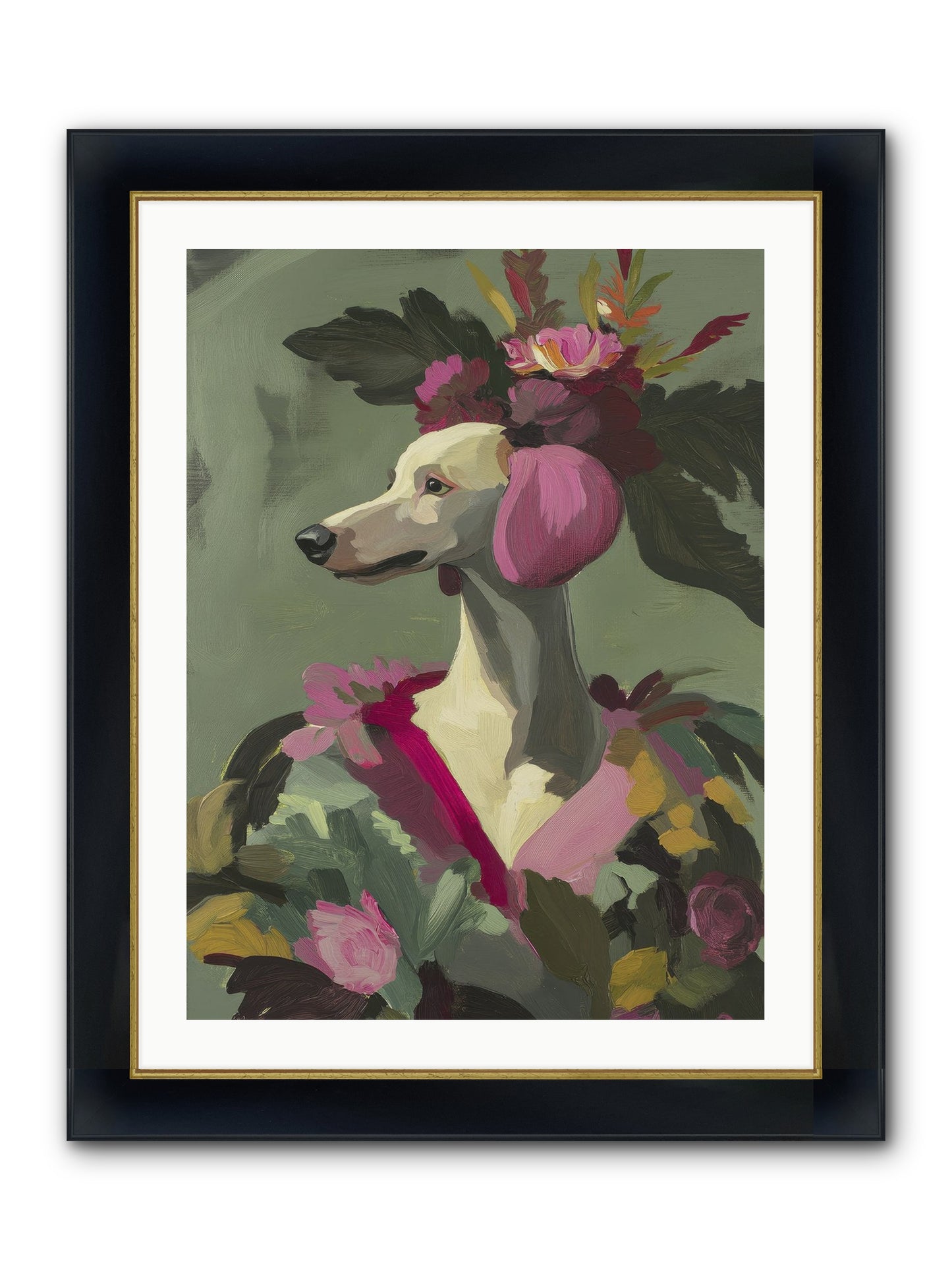 Morning Glory Framed Print - Wide Black w/Gold 24x32