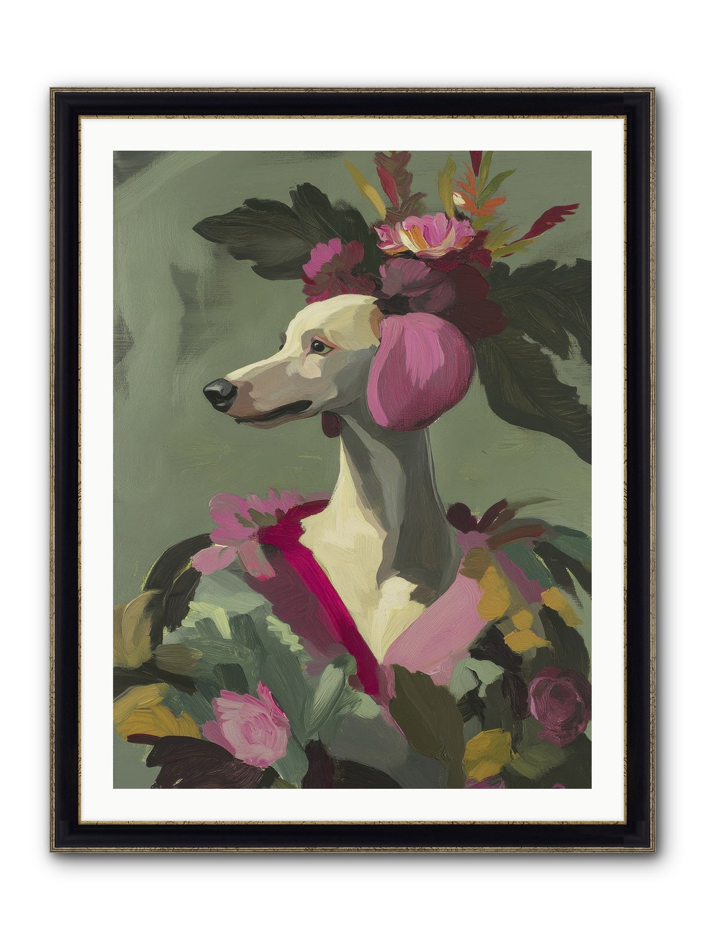 Morning Glory Framed Print - Black & Gold 30x40