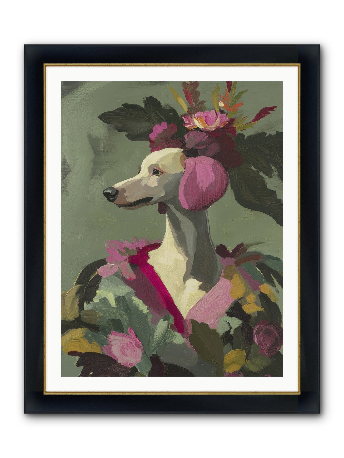 Morning Glory Framed Print - Wide Black w/Gold 30x40