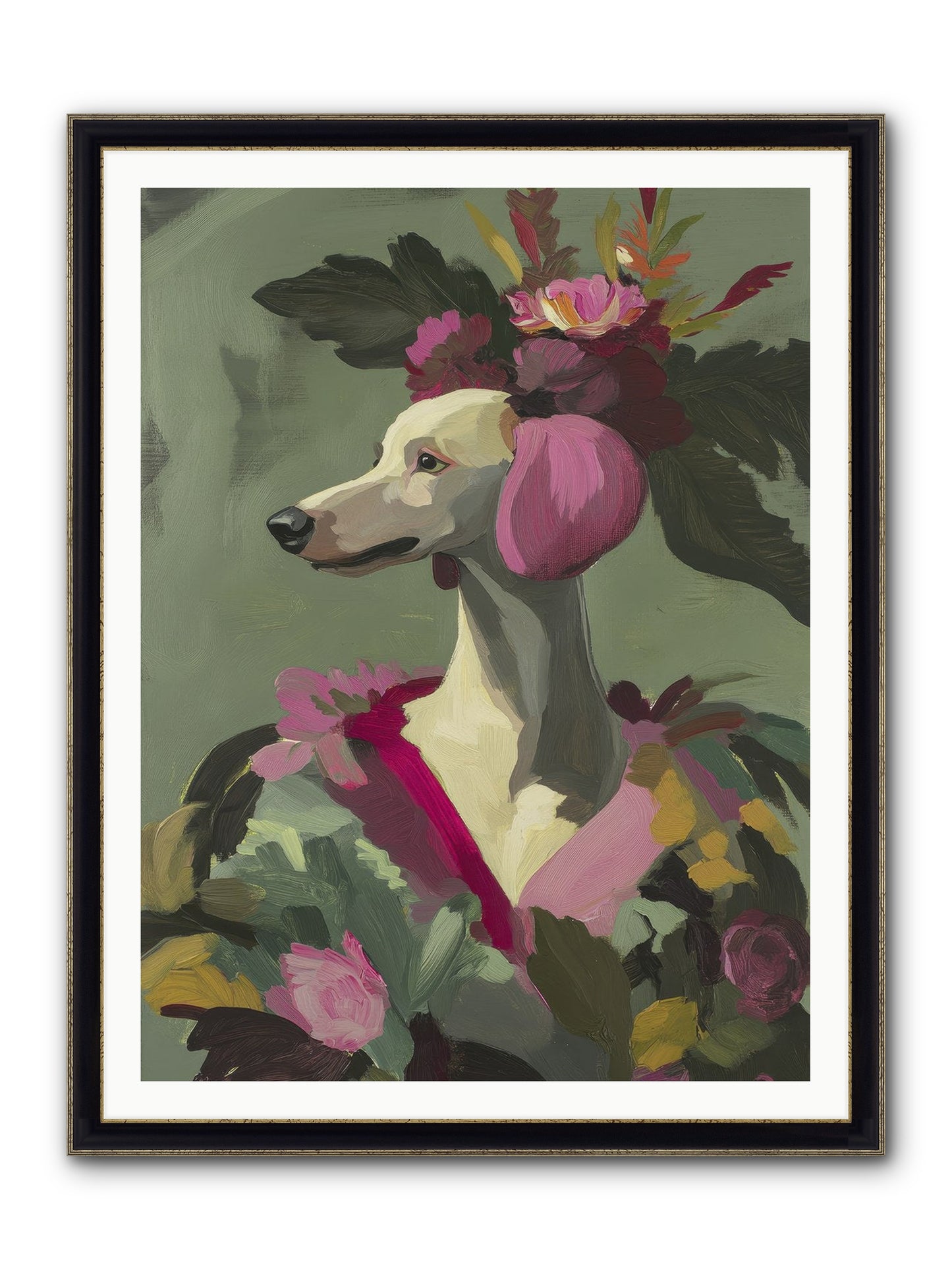 Morning Glory Framed Print - Black & Gold 36x48
