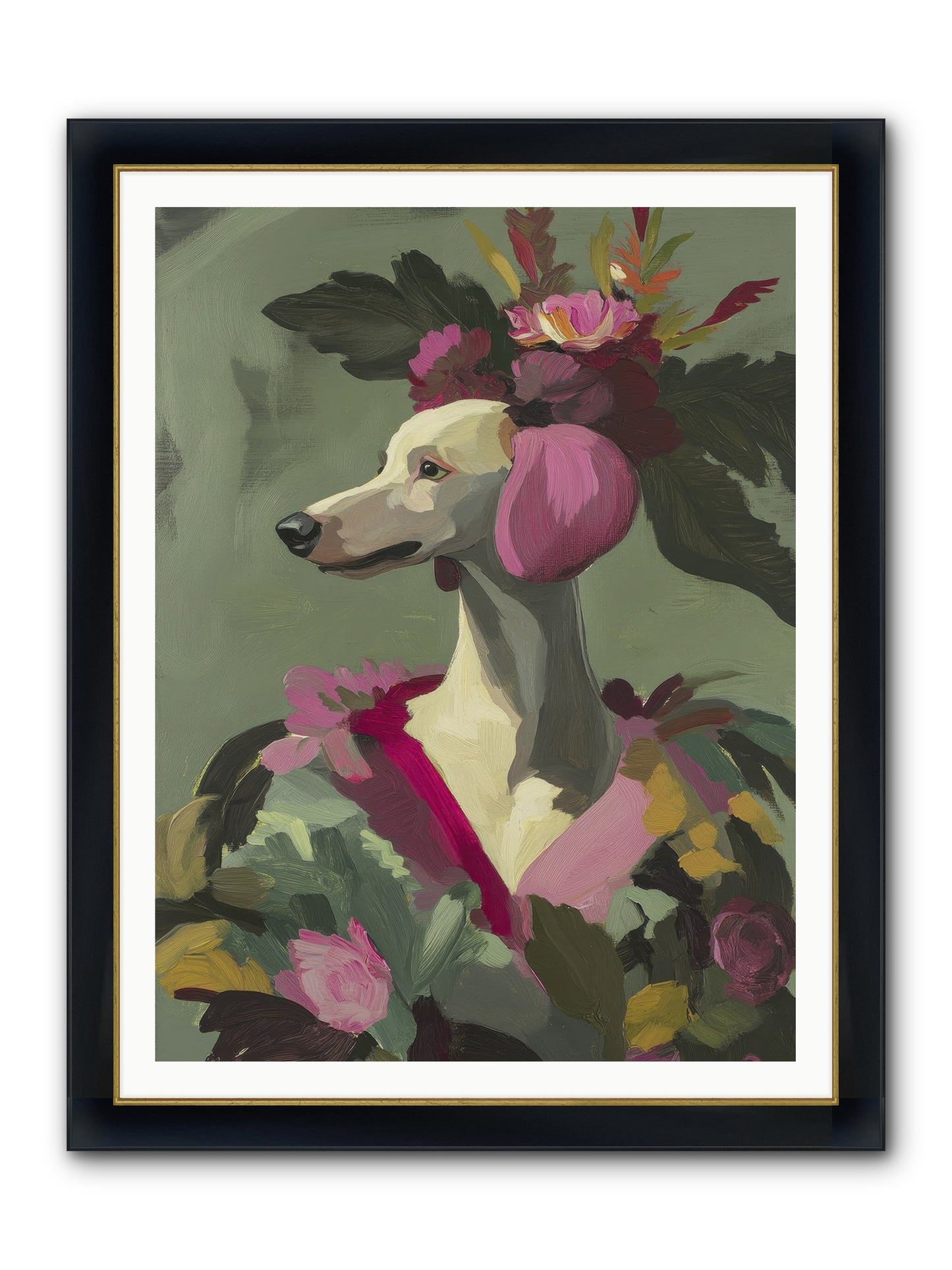 Morning Glory Framed Print - Wide Black w/Gold 36x48