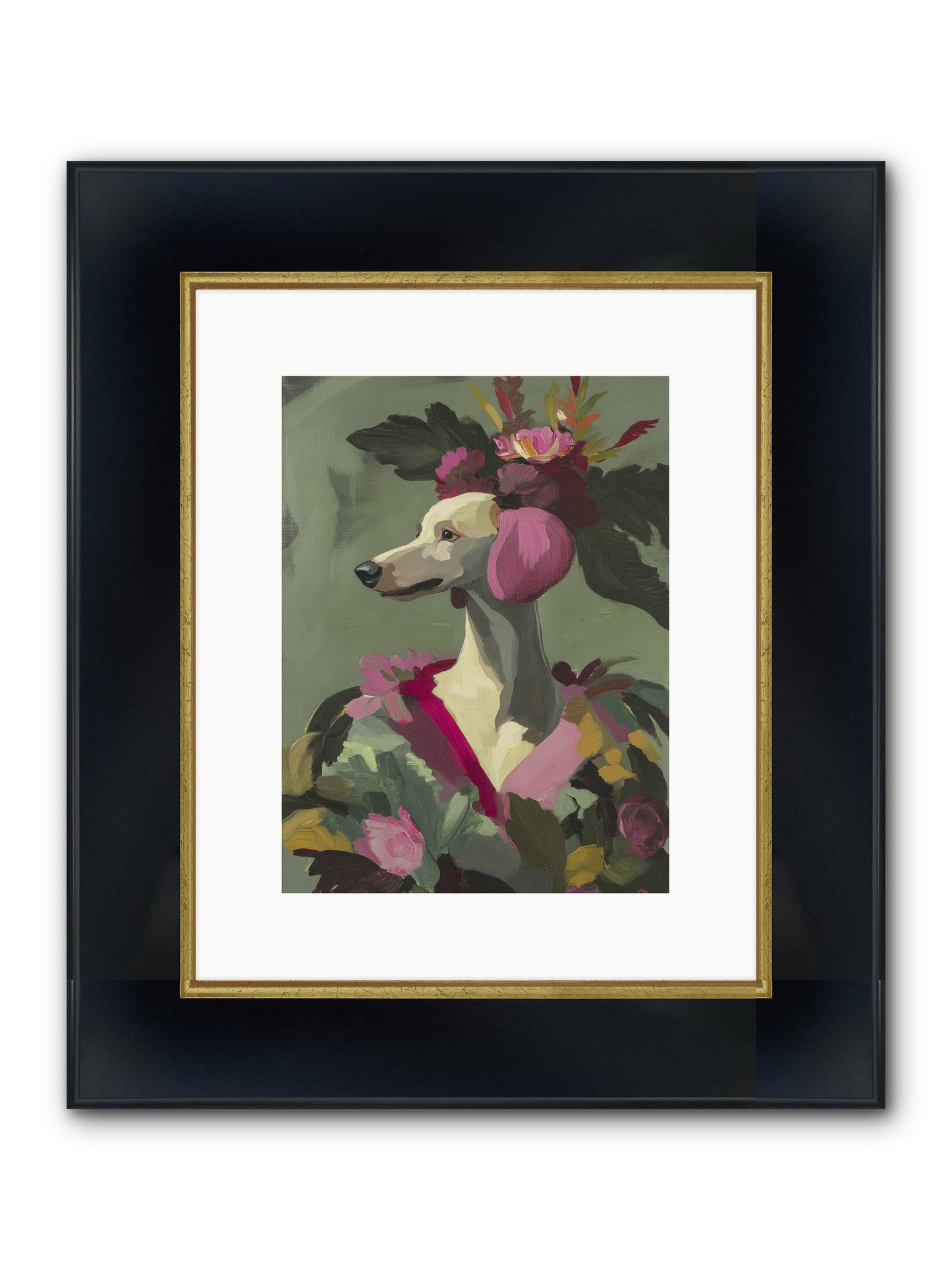 Morning Glory Framed Print - Wide Black w/Gold 9x12