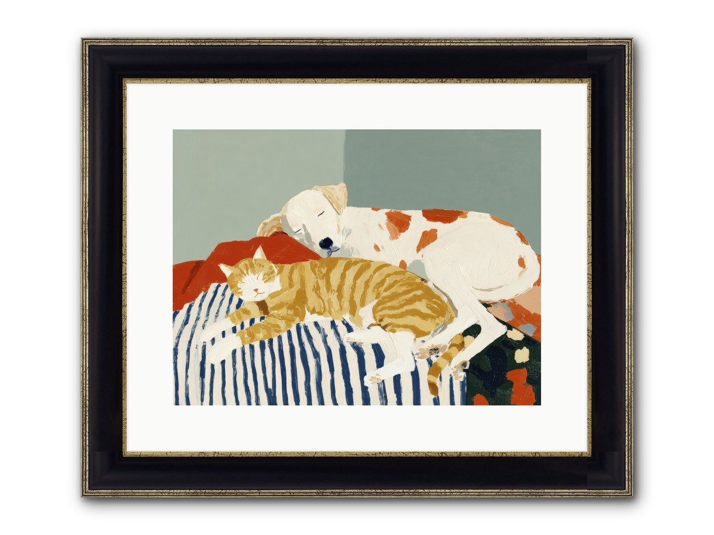 Morning Rituals Framed Print - Black & Gold 16x12