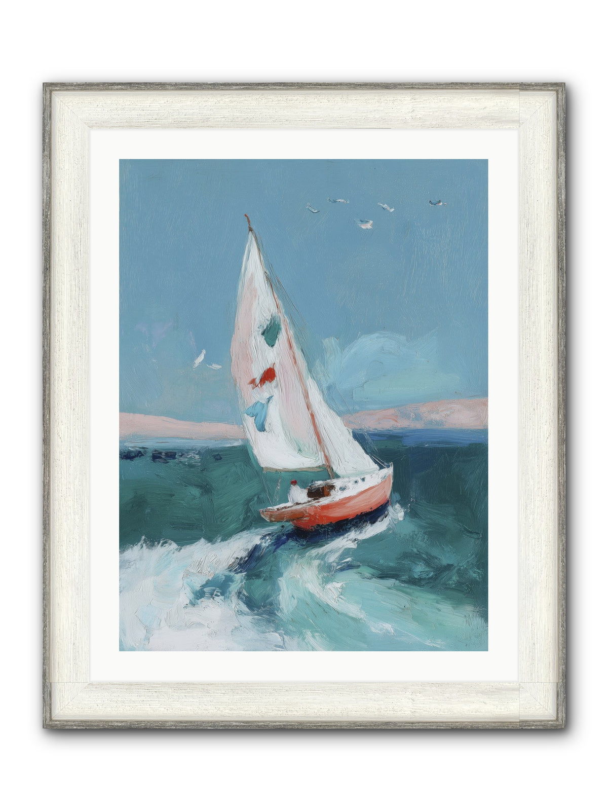 Morning's First Breath Framed Print - Driftwood White 24x32