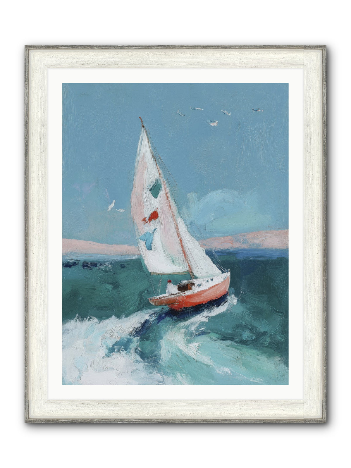 Morning's First Breath Framed Print - Driftwood White 30x40