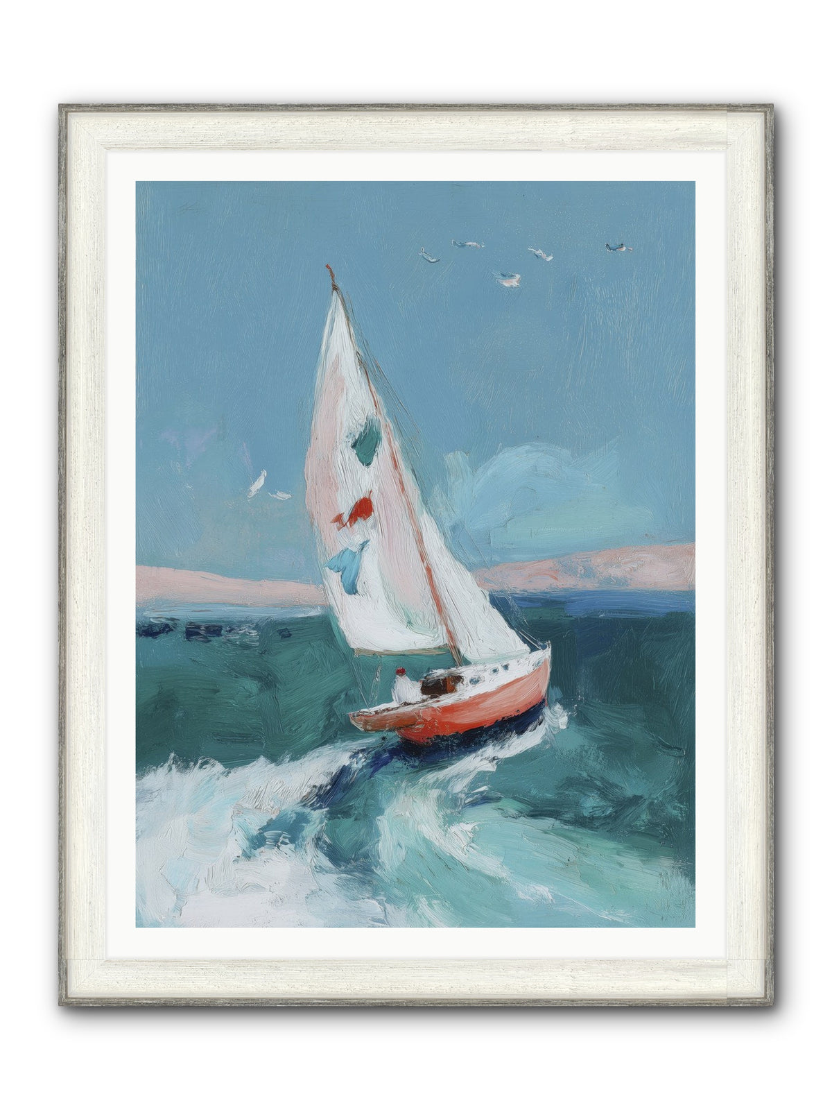 Morning's First Breath Framed Print - Driftwood White 36x48