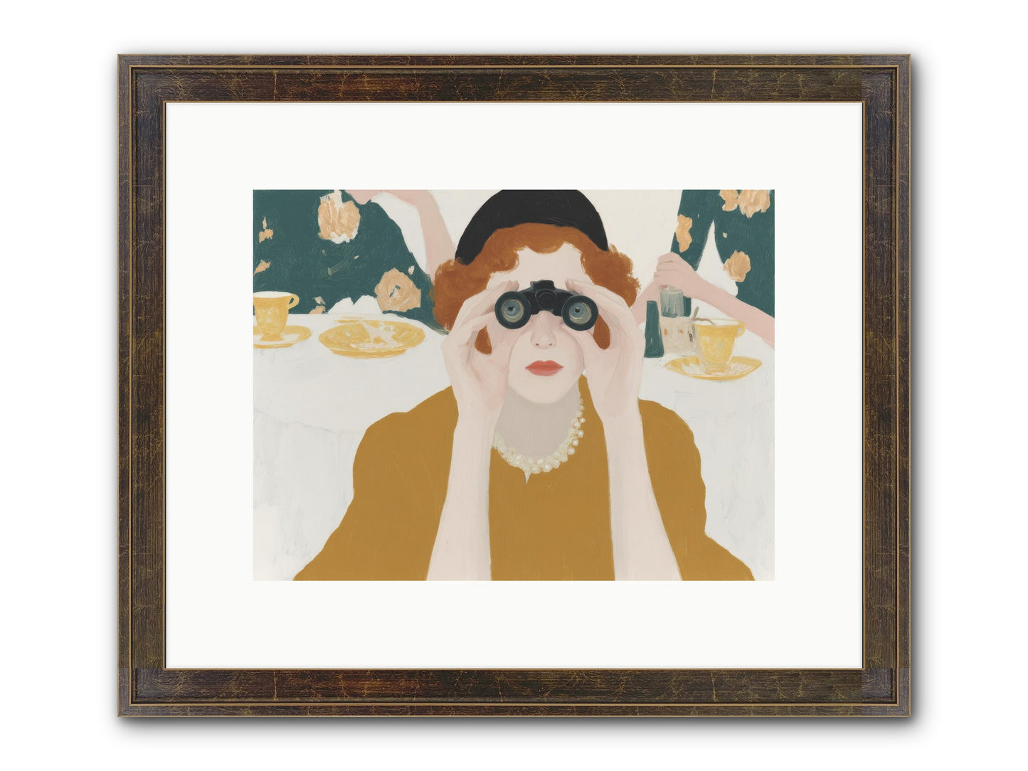 Morning With The Birdwatcher Framed Print - Slimwoods Black/Gold 12x9