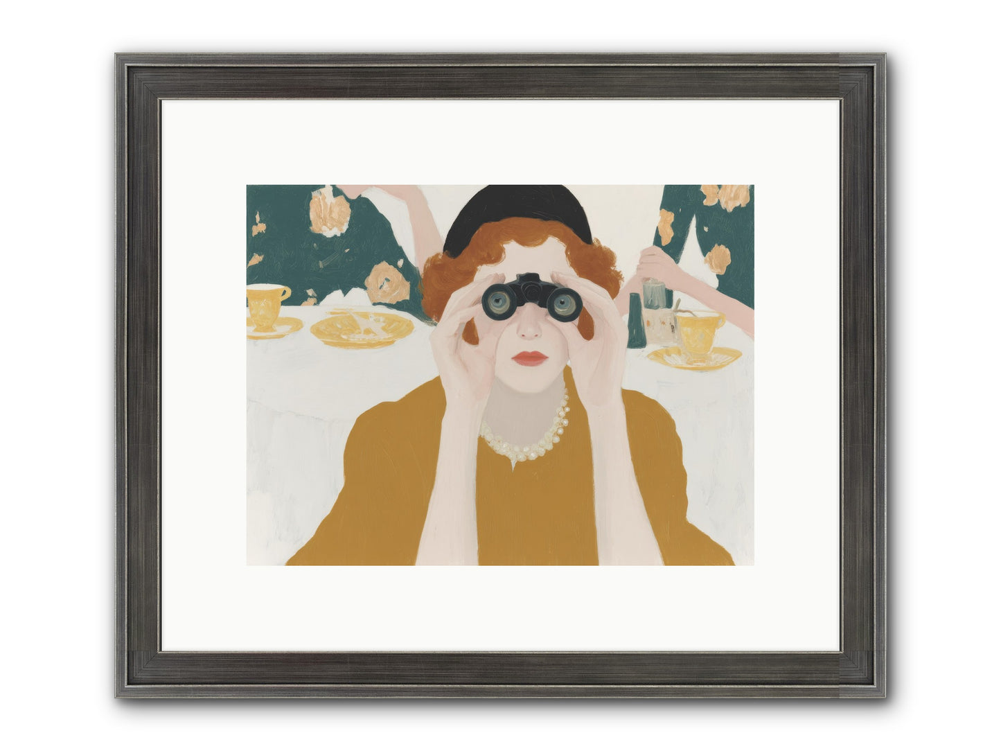 Morning With The Birdwatcher Framed Print - Slimwoods Black/Silver 12x9