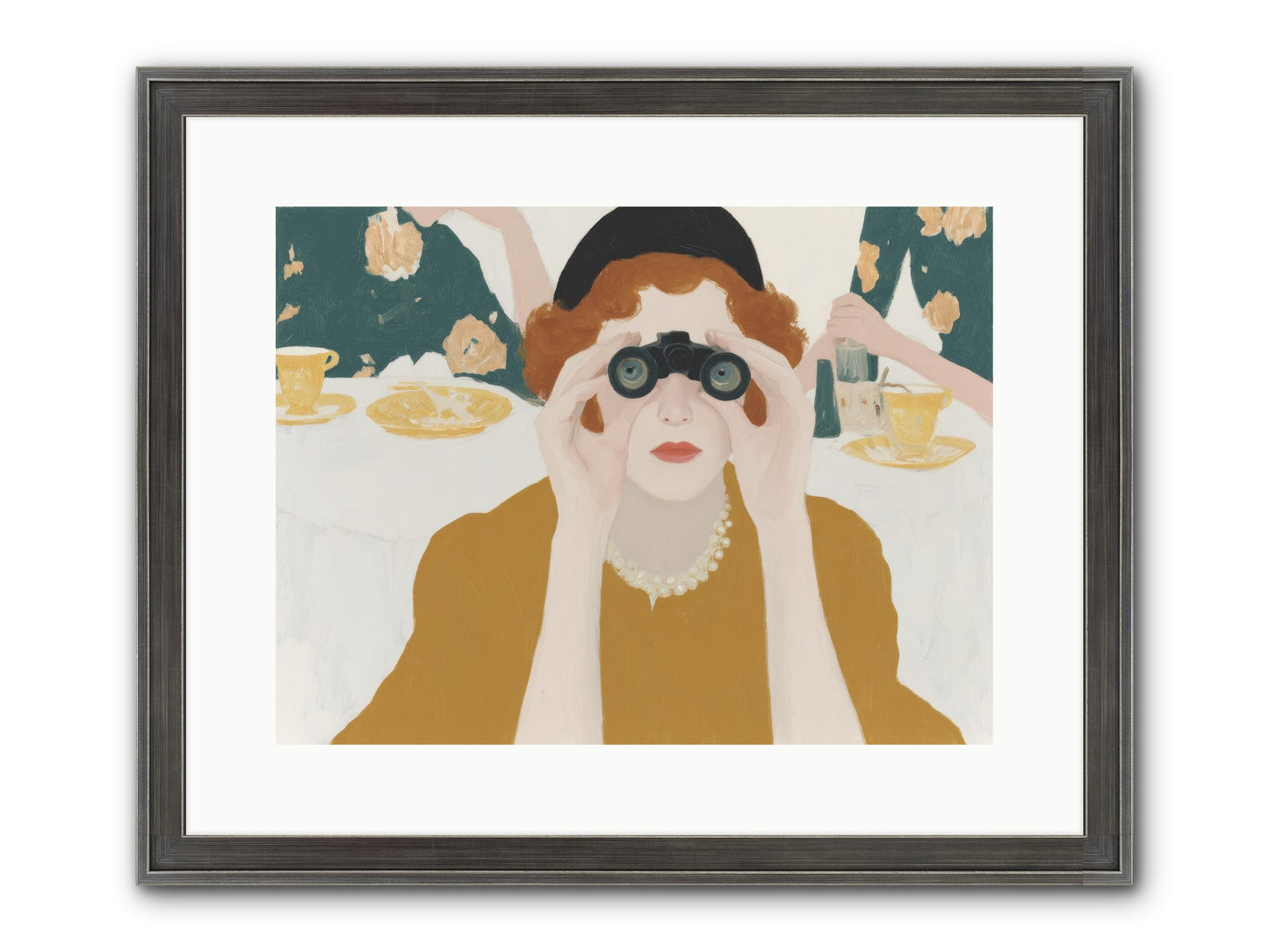 Morning With The Birdwatcher Framed Print - Slimwoods Black/Silver 16x12