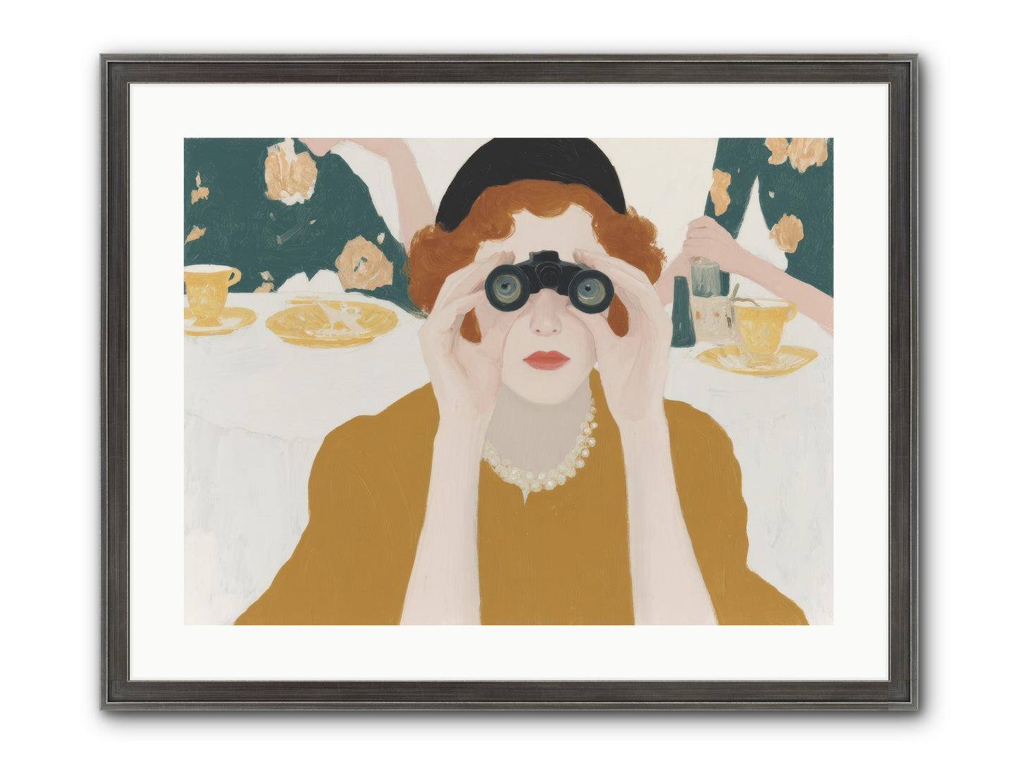 Morning With The Birdwatcher Framed Print - Slimwoods Black/Silver 24x18