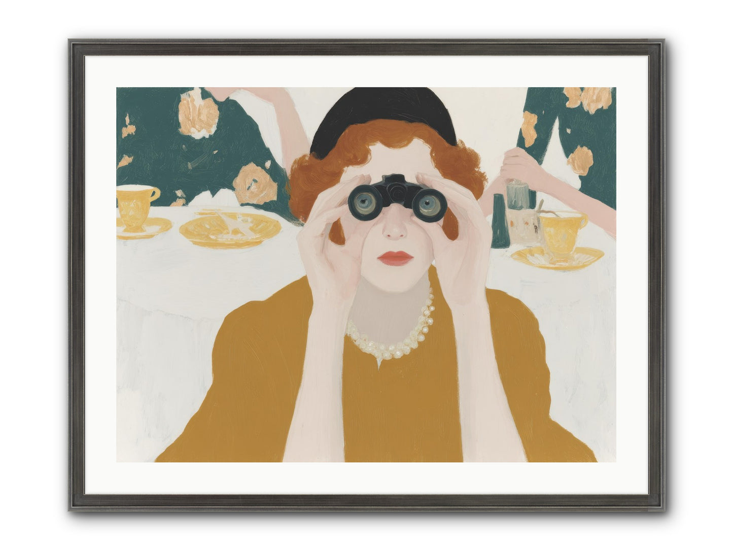 Morning With The Birdwatcher Framed Print - Slimwoods Black/Silver 32x24