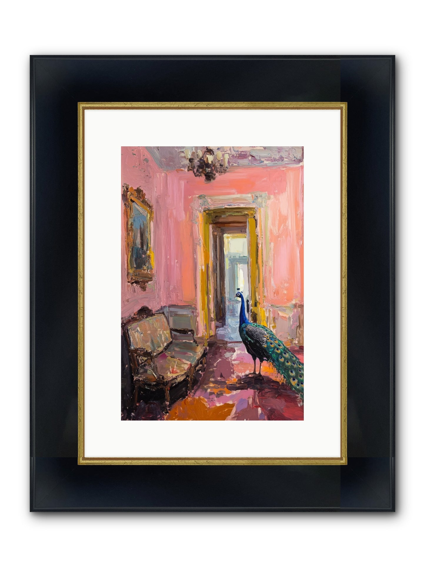 Mornings In Venice Framed Print - Wide Black w/Gold 10x15