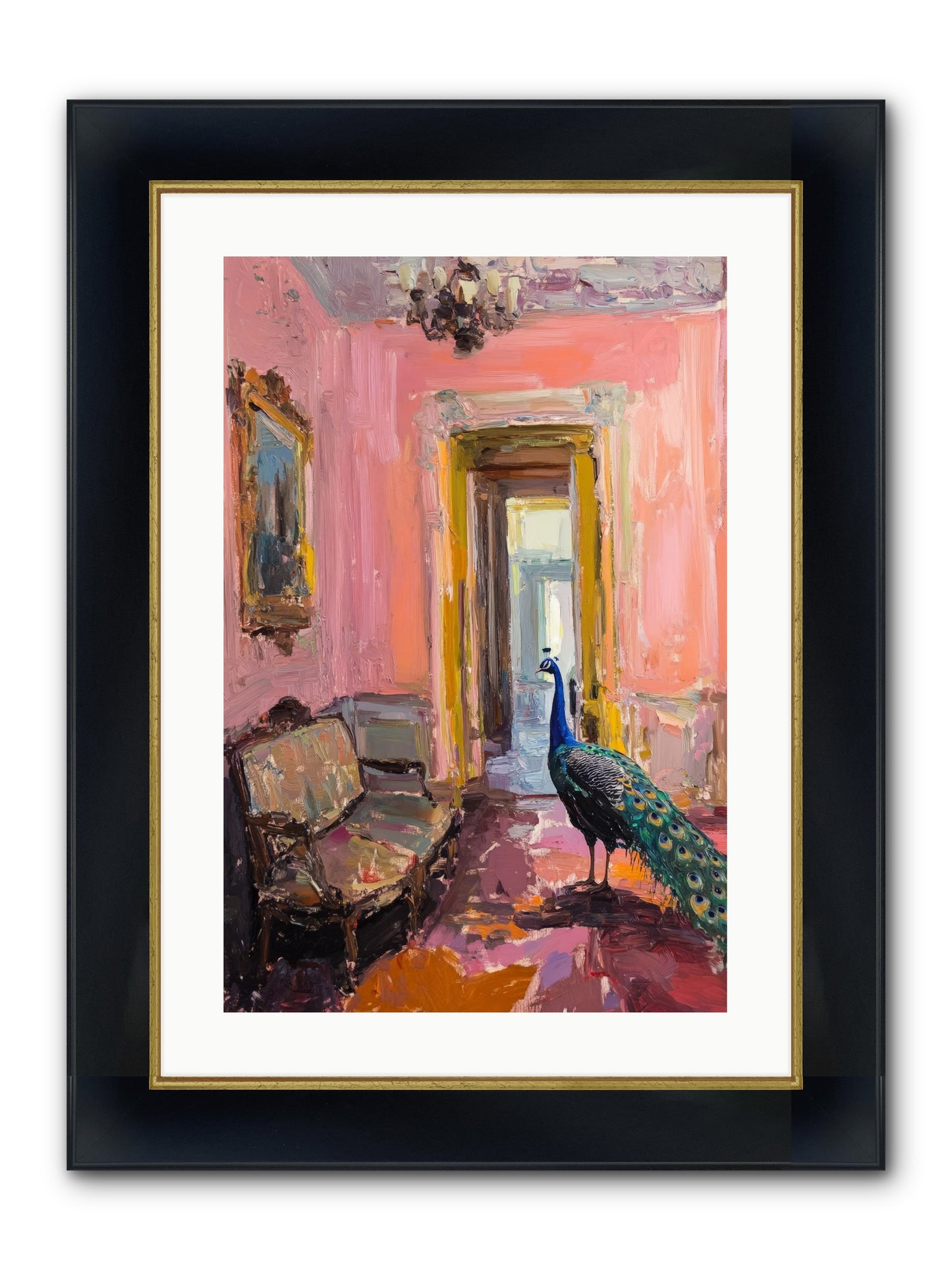 Mornings In Venice Framed Print - Wide Black w/Gold 16x24