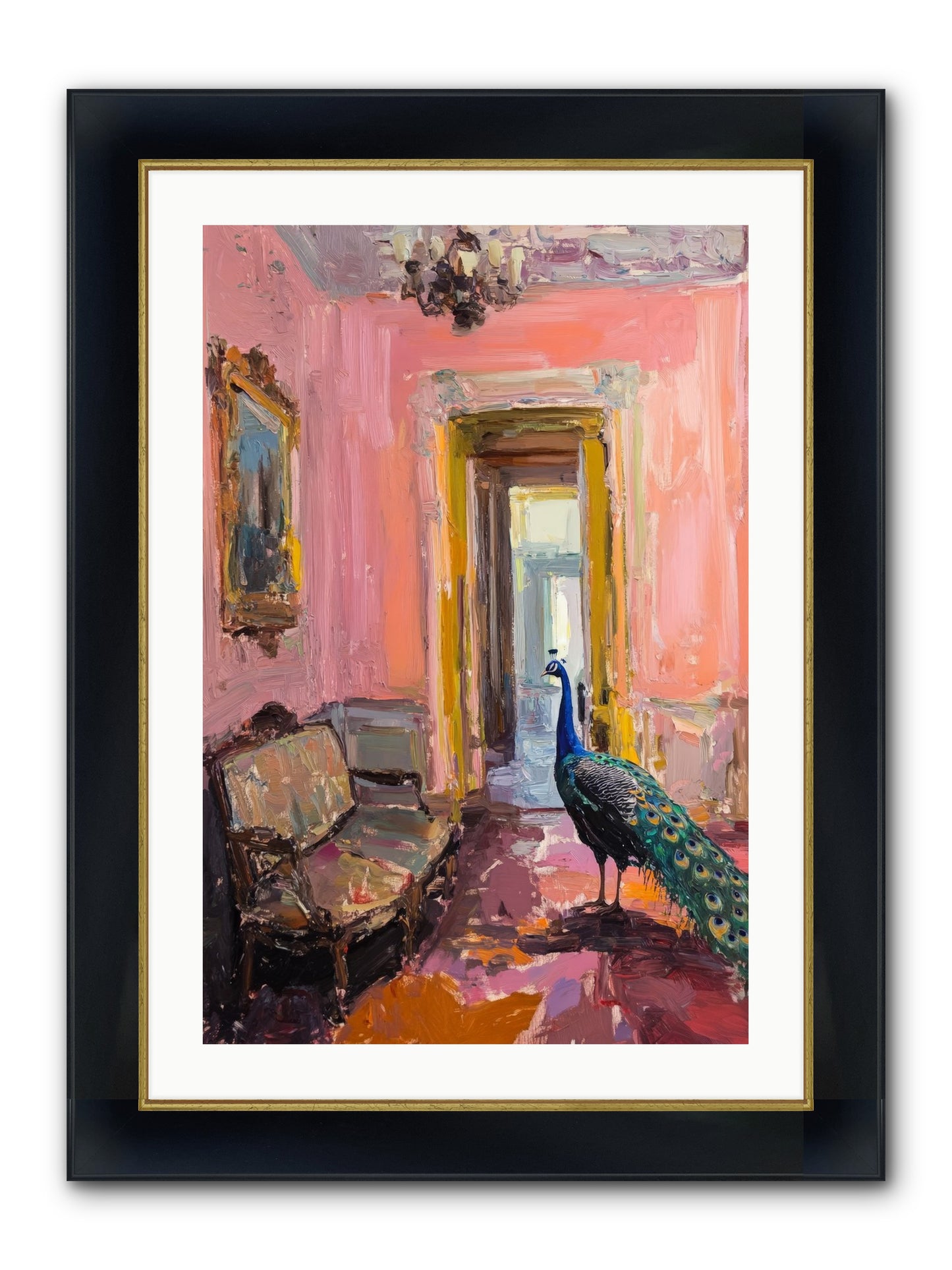 Mornings In Venice Framed Print - Wide Black w/Gold 20x30
