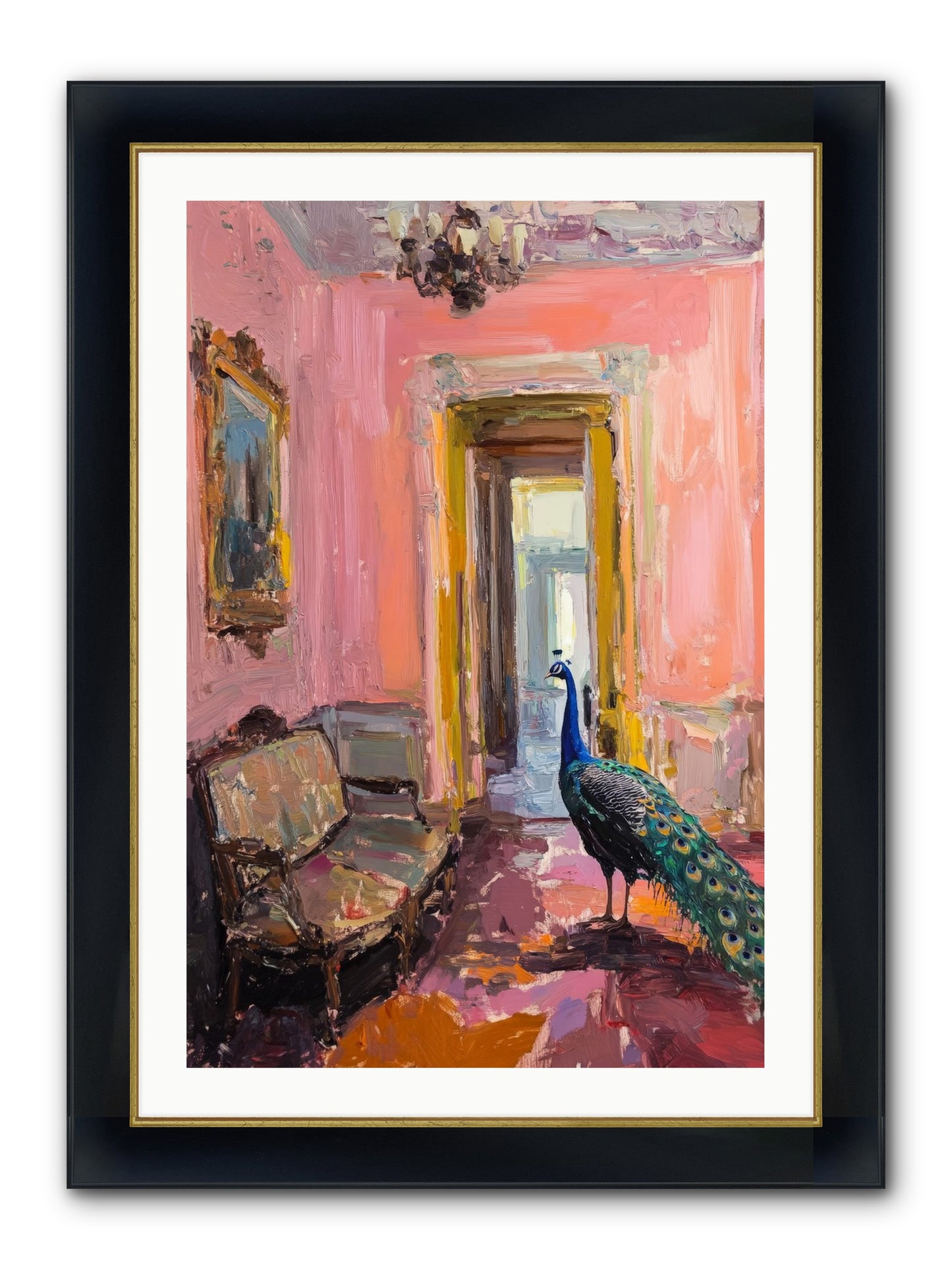 Mornings In Venice Framed Print - Wide Black w/Gold 24x36