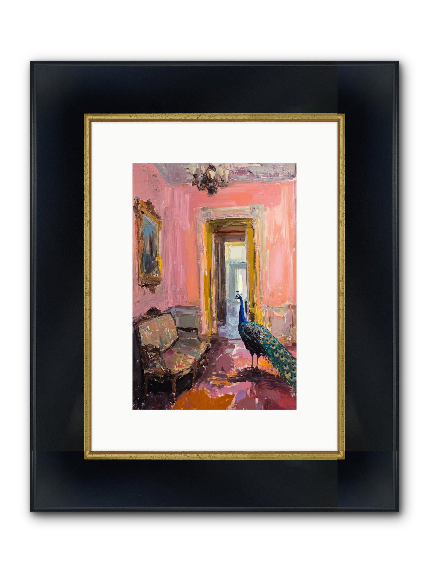 Mornings In Venice Framed Print - Wide Black w/Gold 8x12