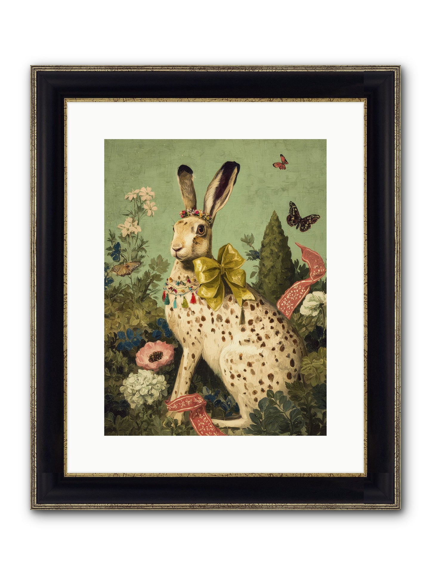 Mossbound Reverie No.2 Framed Print - Black & Gold 12x16