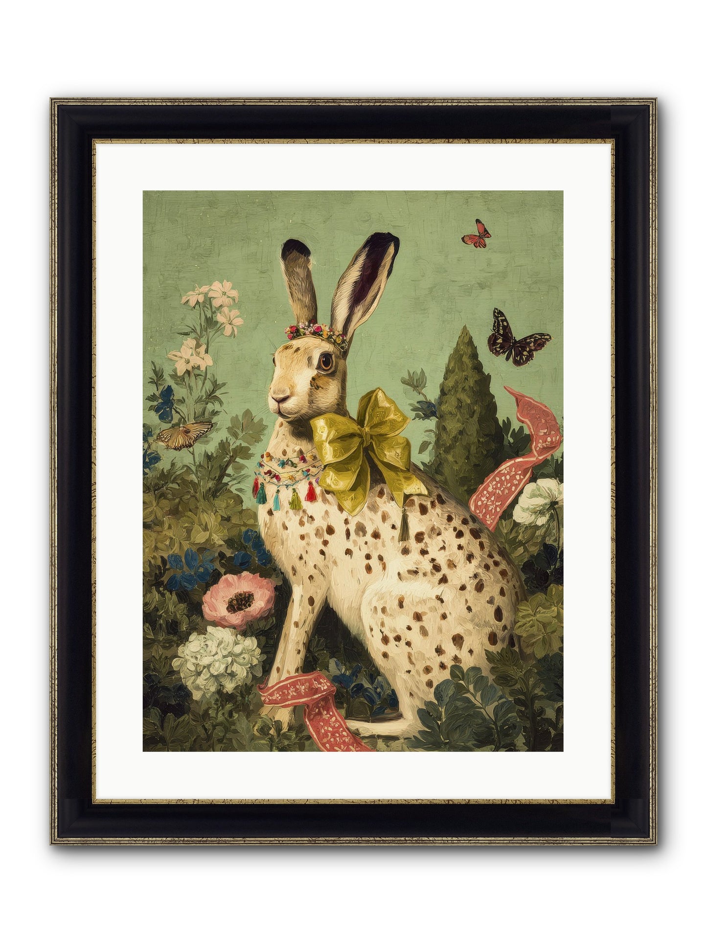 Mossbound Reverie No.2 Framed Print - Black & Gold 18x24