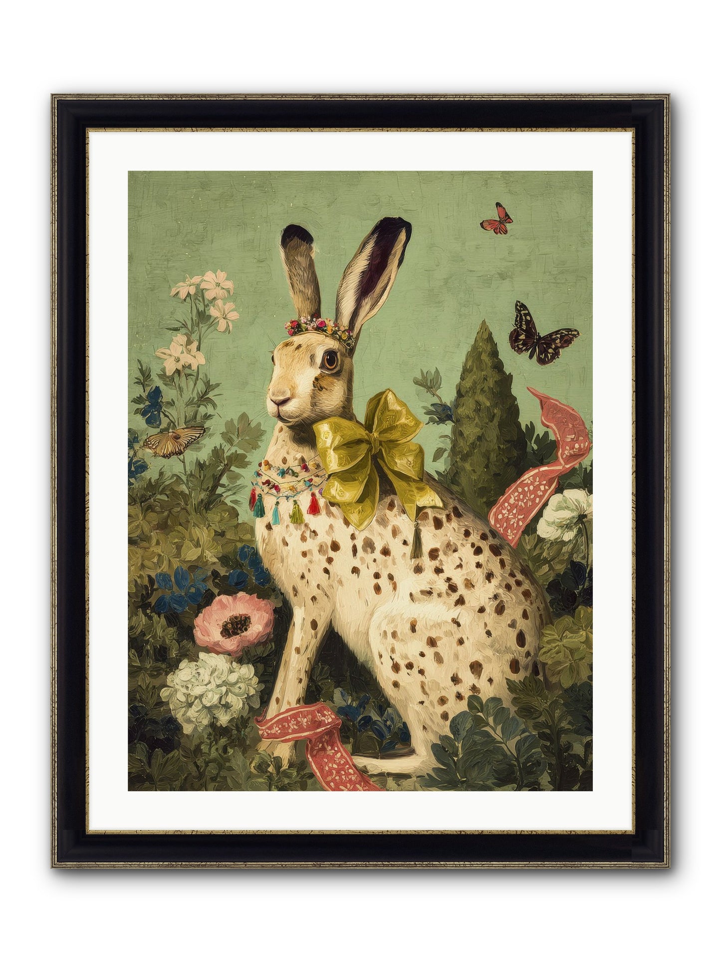 Mossbound Reverie No.2 Framed Print - Black & Gold 24x32