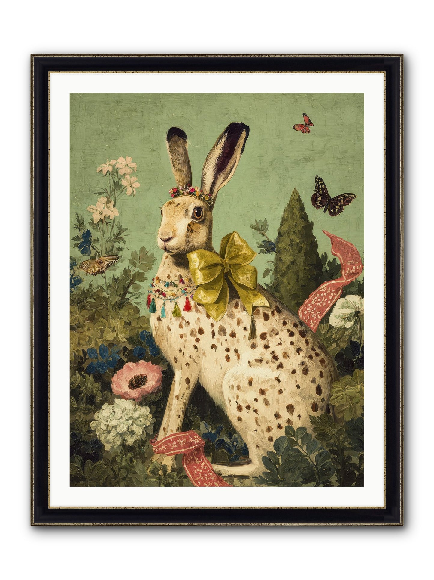 Mossbound Reverie No.2 Framed Print - Black & Gold 30x40