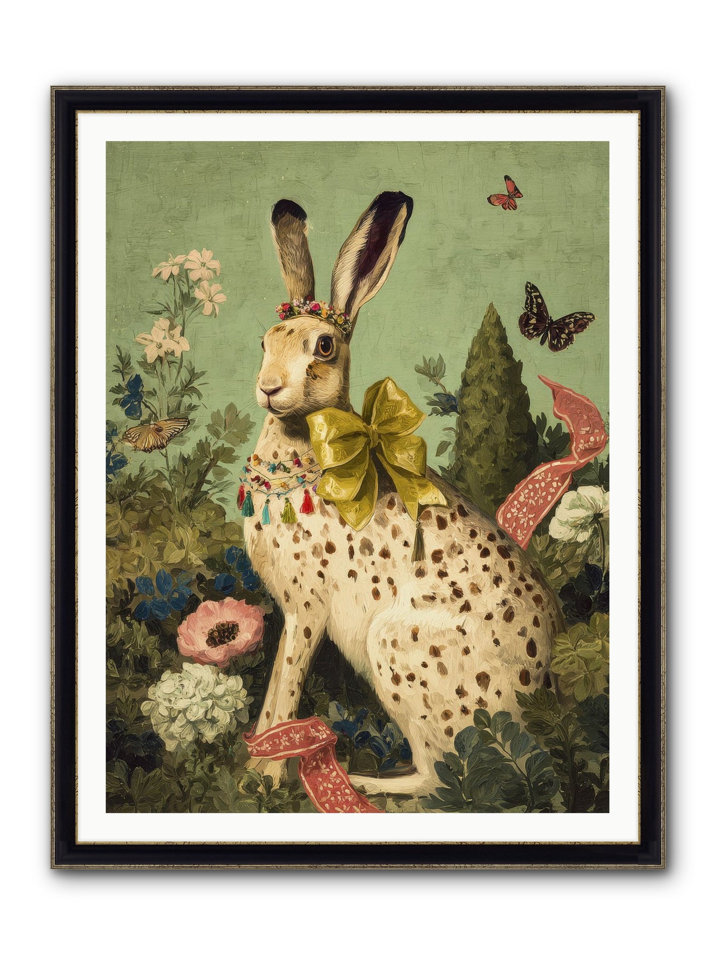 Mossbound Reverie No.2 Framed Print - Black & Gold 36x48