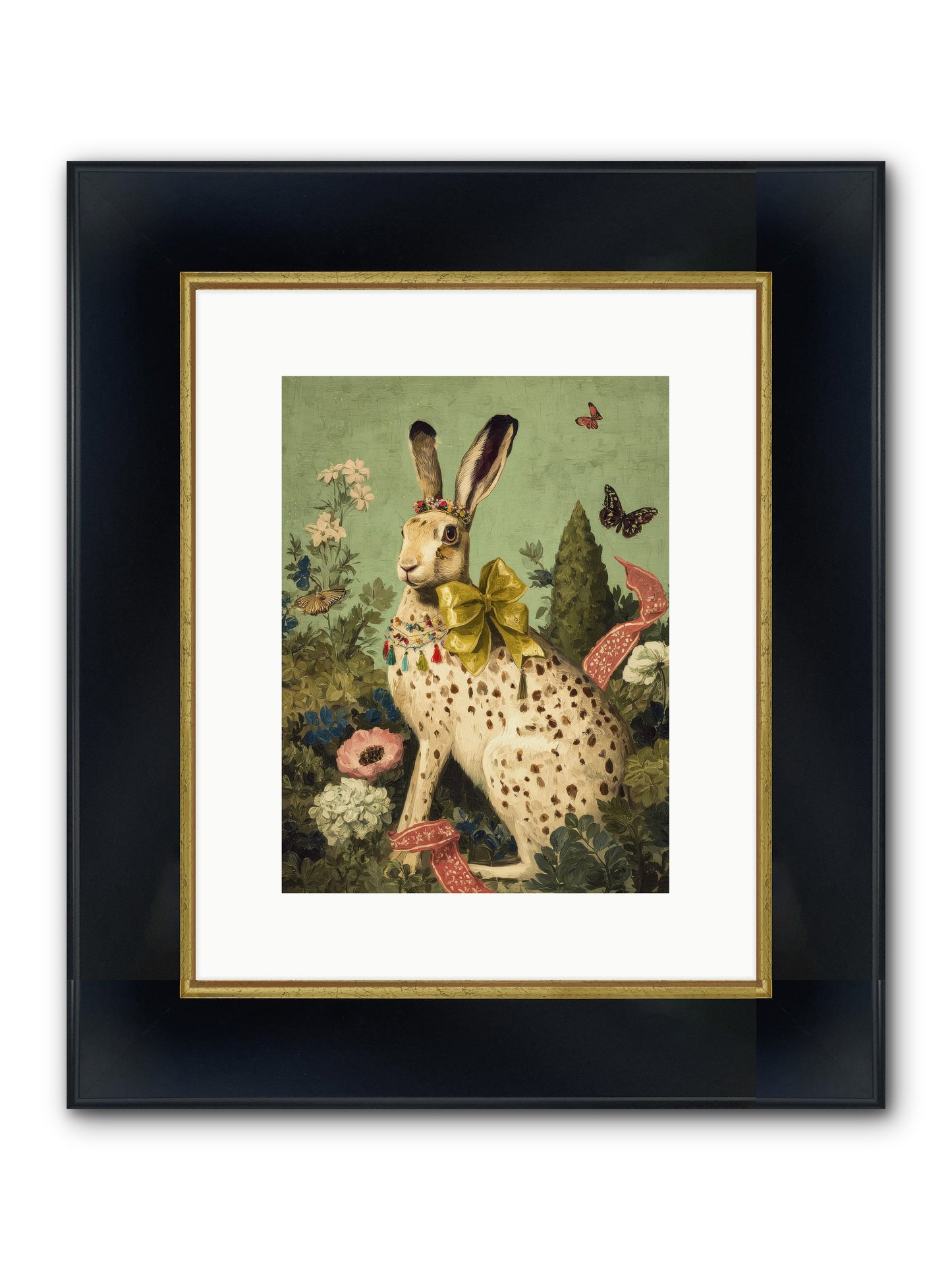 Mossbound Reverie No.2 Framed Print - Wide Black w/Gold 9x12