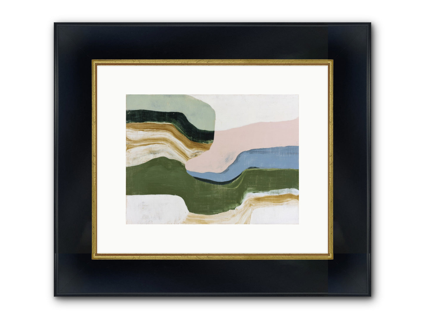 Mosswick Vale Framed Print - Wide Black w/Gold 12x9