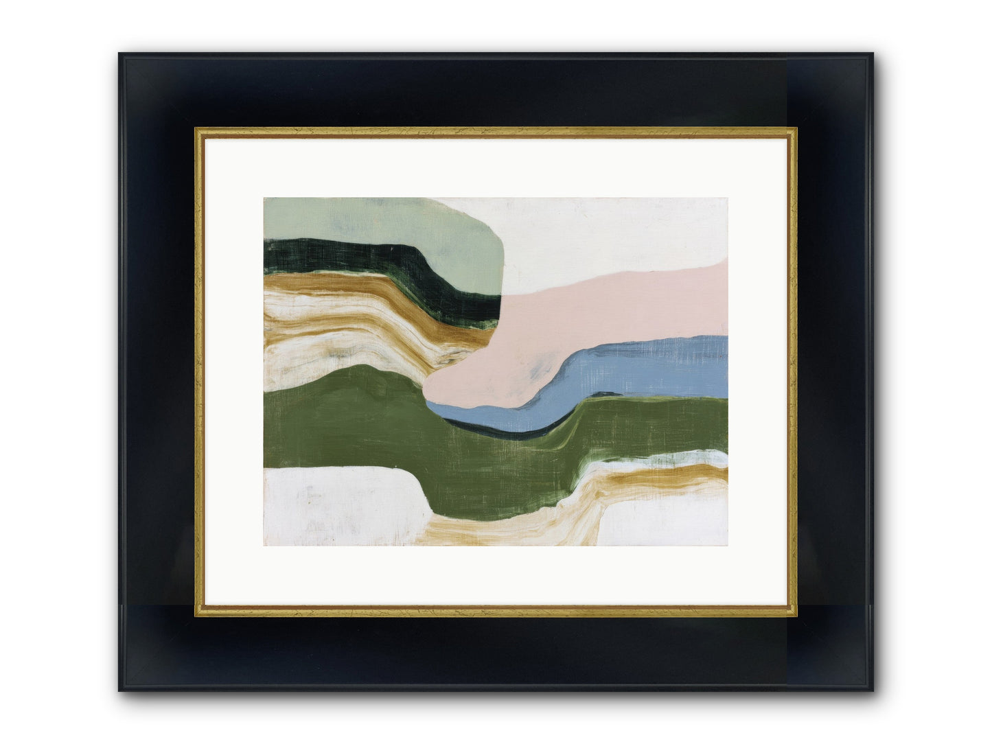 Mosswick Vale Framed Print - Wide Black w/Gold 16x12
