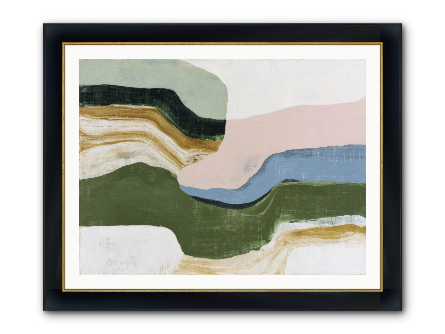Mosswick Vale Framed Print - Wide Black w/Gold 40x30
