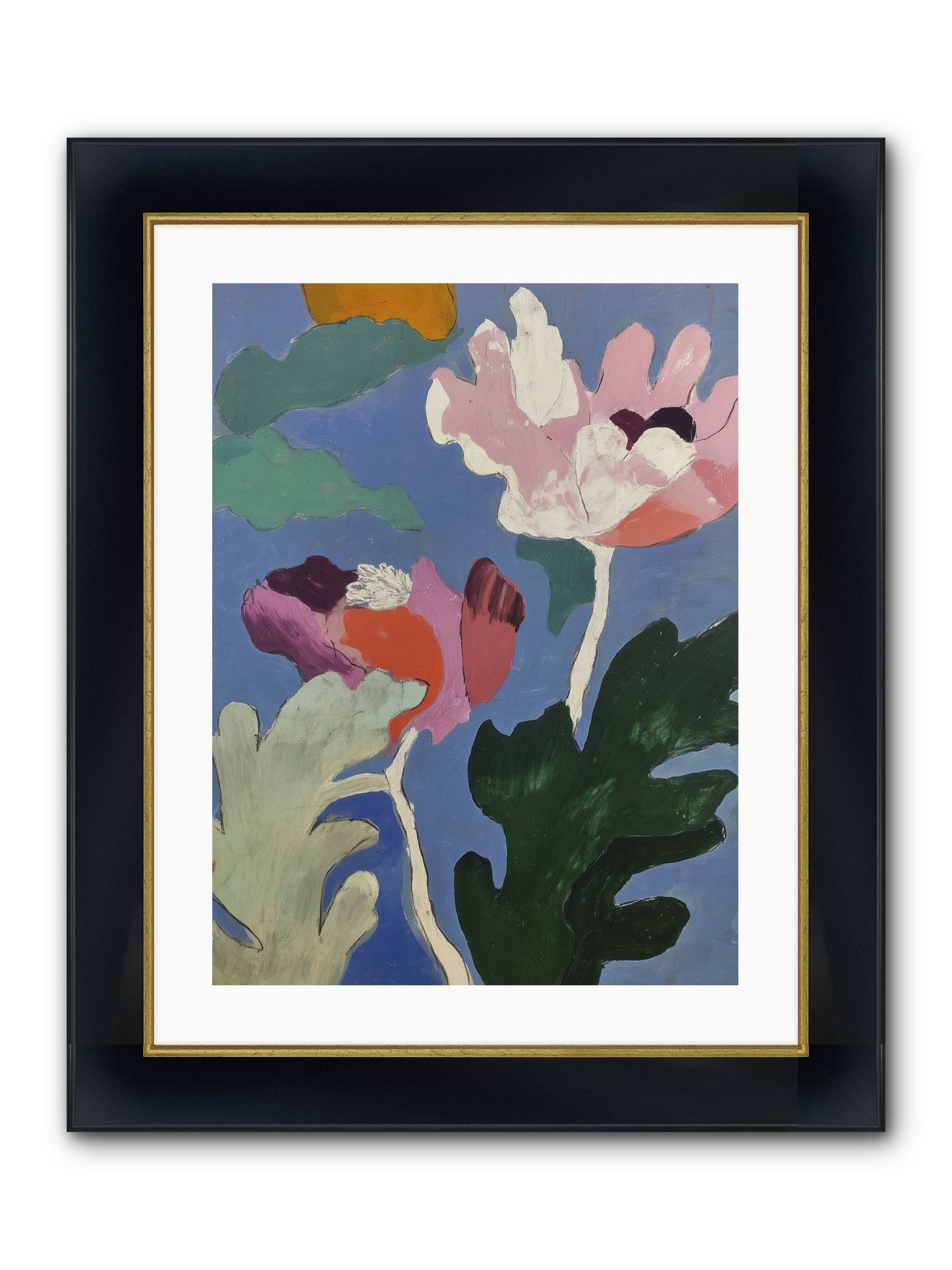 Moth In Fog Framed Print - Wide Black w/Gold 18x24
