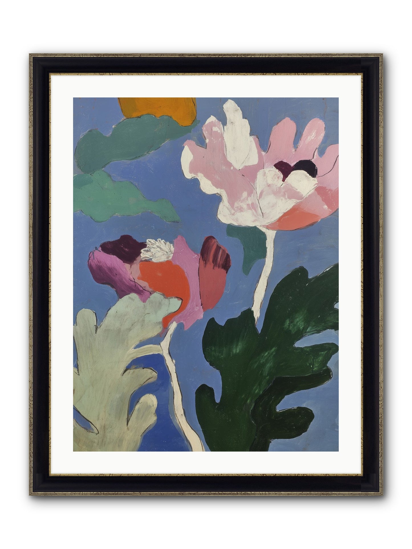Moth In Fog Framed Print - Black & Gold 24x32