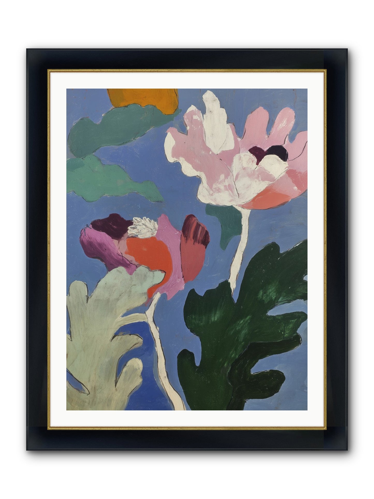 Moth In Fog Framed Print - Wide Black w/Gold 30x40