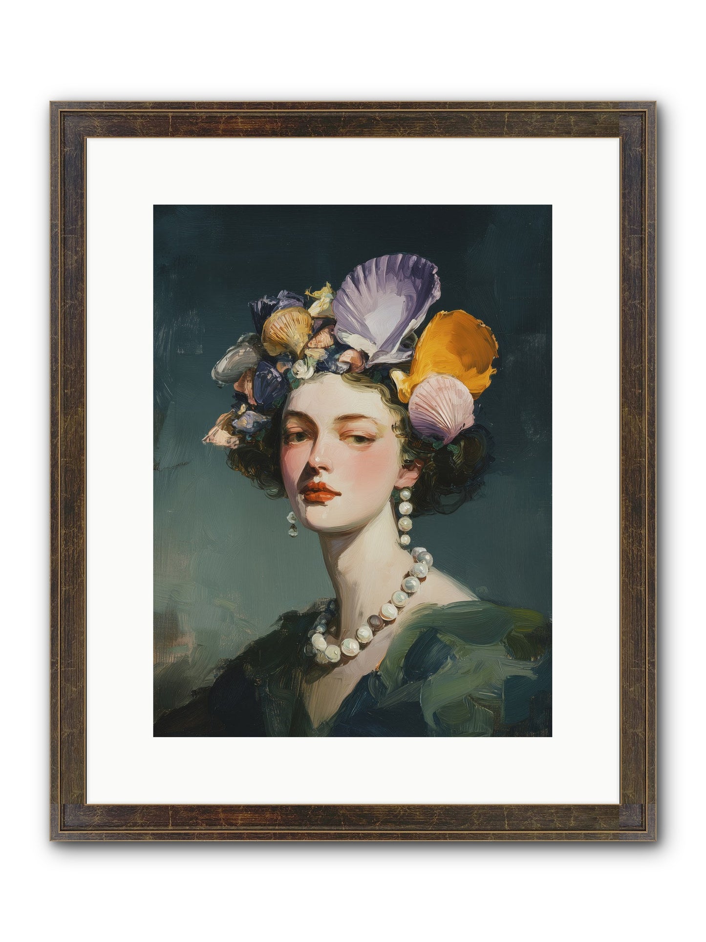 Mother Sea Framed Print - Slimwoods Black/Gold 12x16