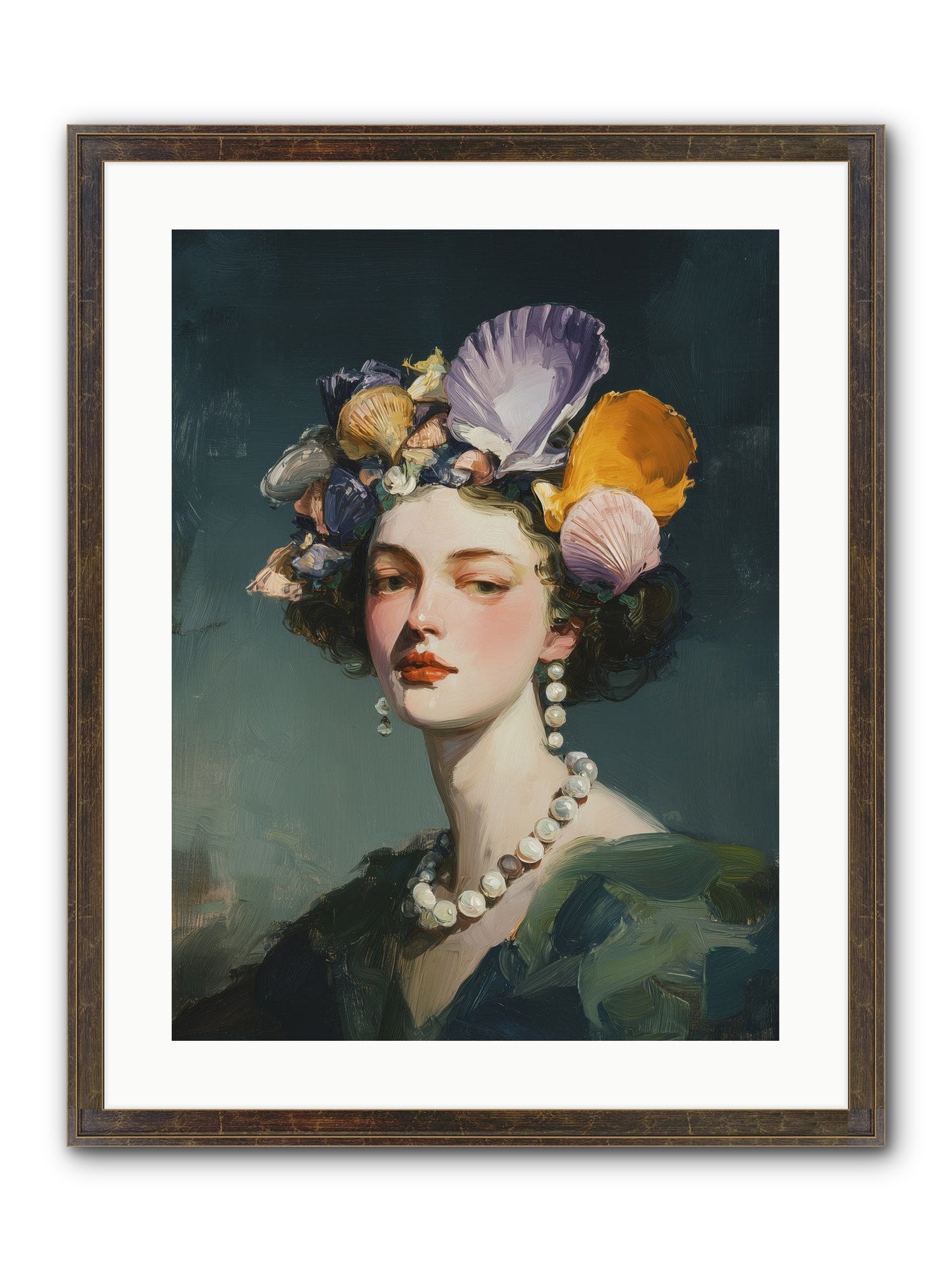 Mother Sea Framed Print - Slimwoods Black/Gold 18x24